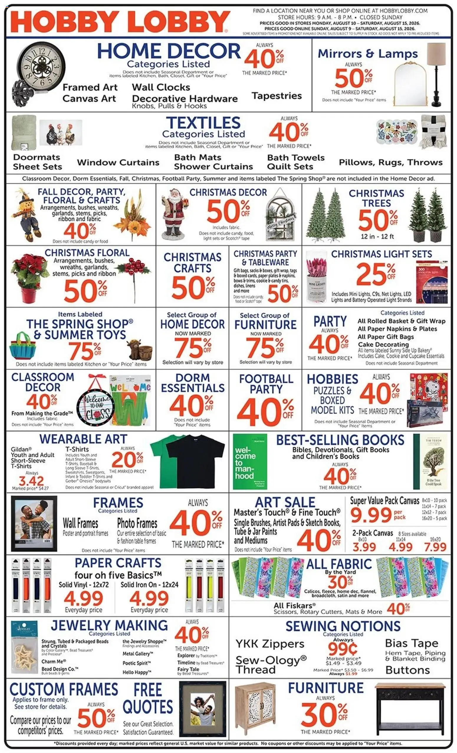 Hobby Lobby Weekly Ad - valid from 08/09/2026 | Page: 1