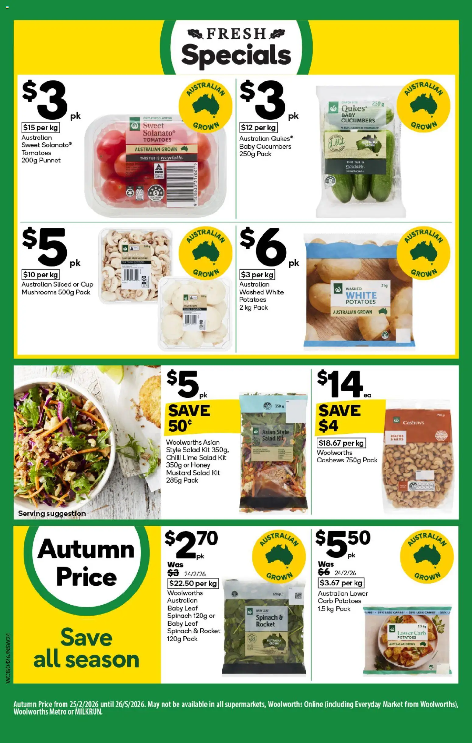 Woolworths catalogue - valid from 15.04.2026 | Page: 24 | Products: Honey, Mustard, Rocket, Potatoes