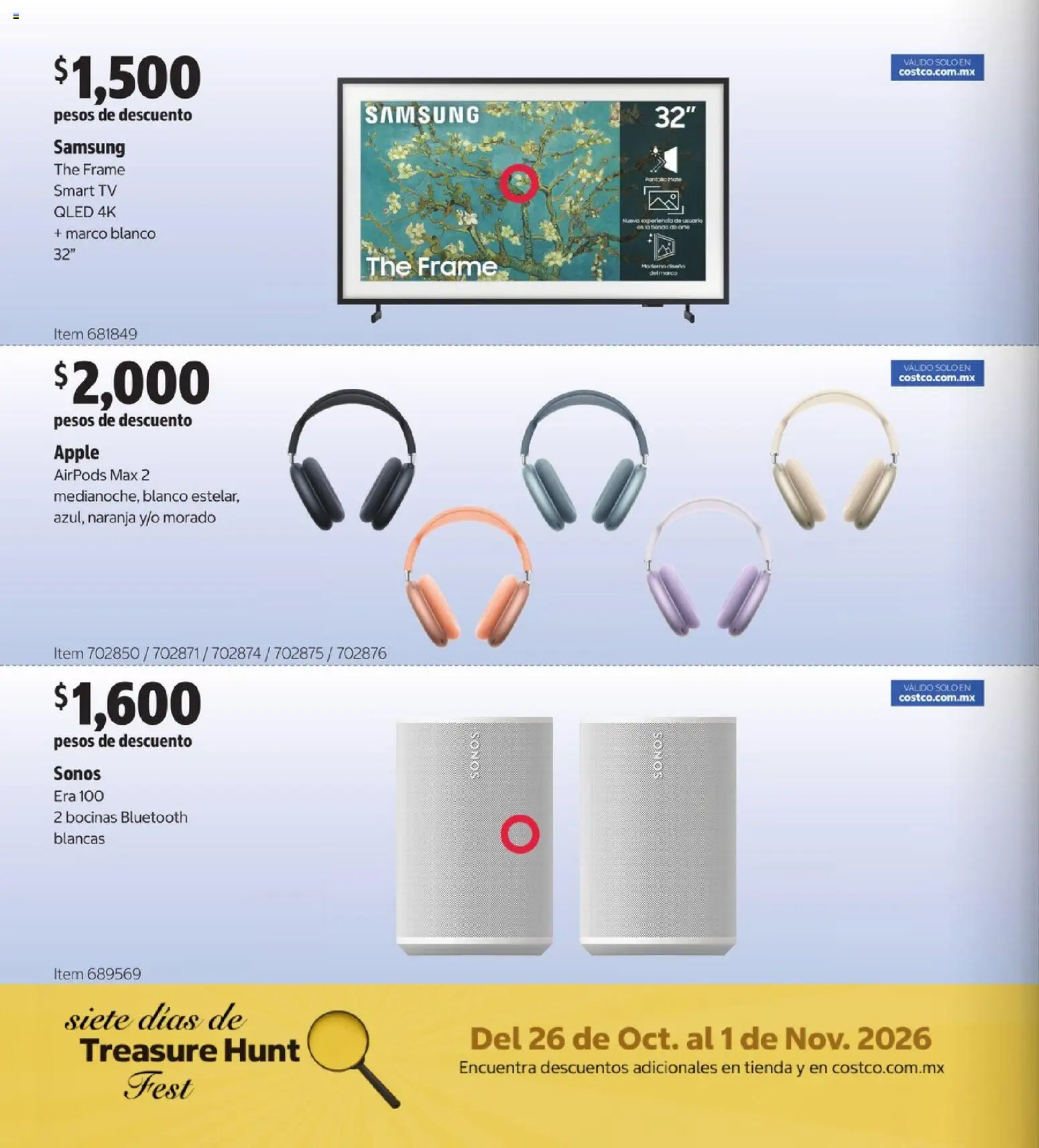 Nuevas ofertas de Costco válidas en toda la República Mexicana desde el 26/10/2026. ¡Encuentra las mejores ofertas en Costco catálogo Teasure Hunt! | Página: 18