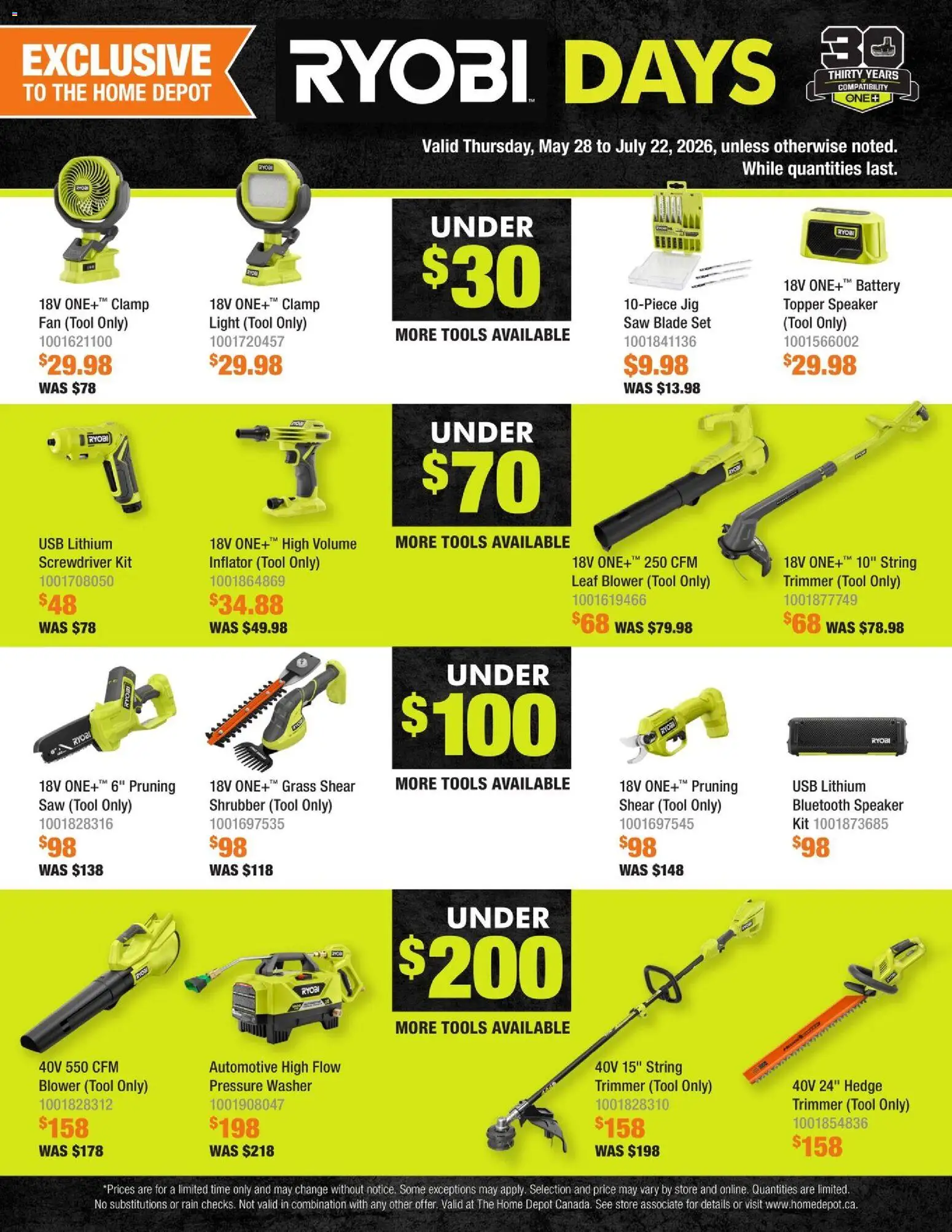 Home Depot flyer valid from 28.05.2026 | Page: 3 | Products: Speaker, Fan, Battery
