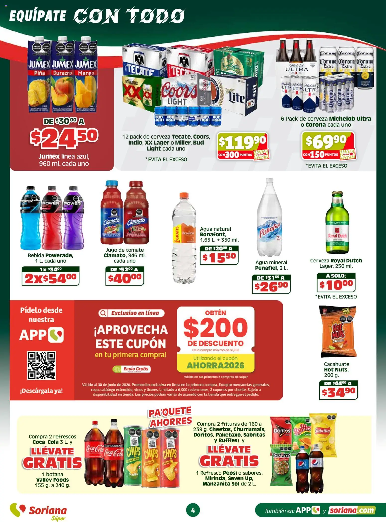 Nuevas ofertas de Soriana válidas en toda la República Mexicana desde el 30.04.2026. ¡Encuentra las mejores ofertas en Soriana Apoyamos con todo Súper Nacional! | Página: 4