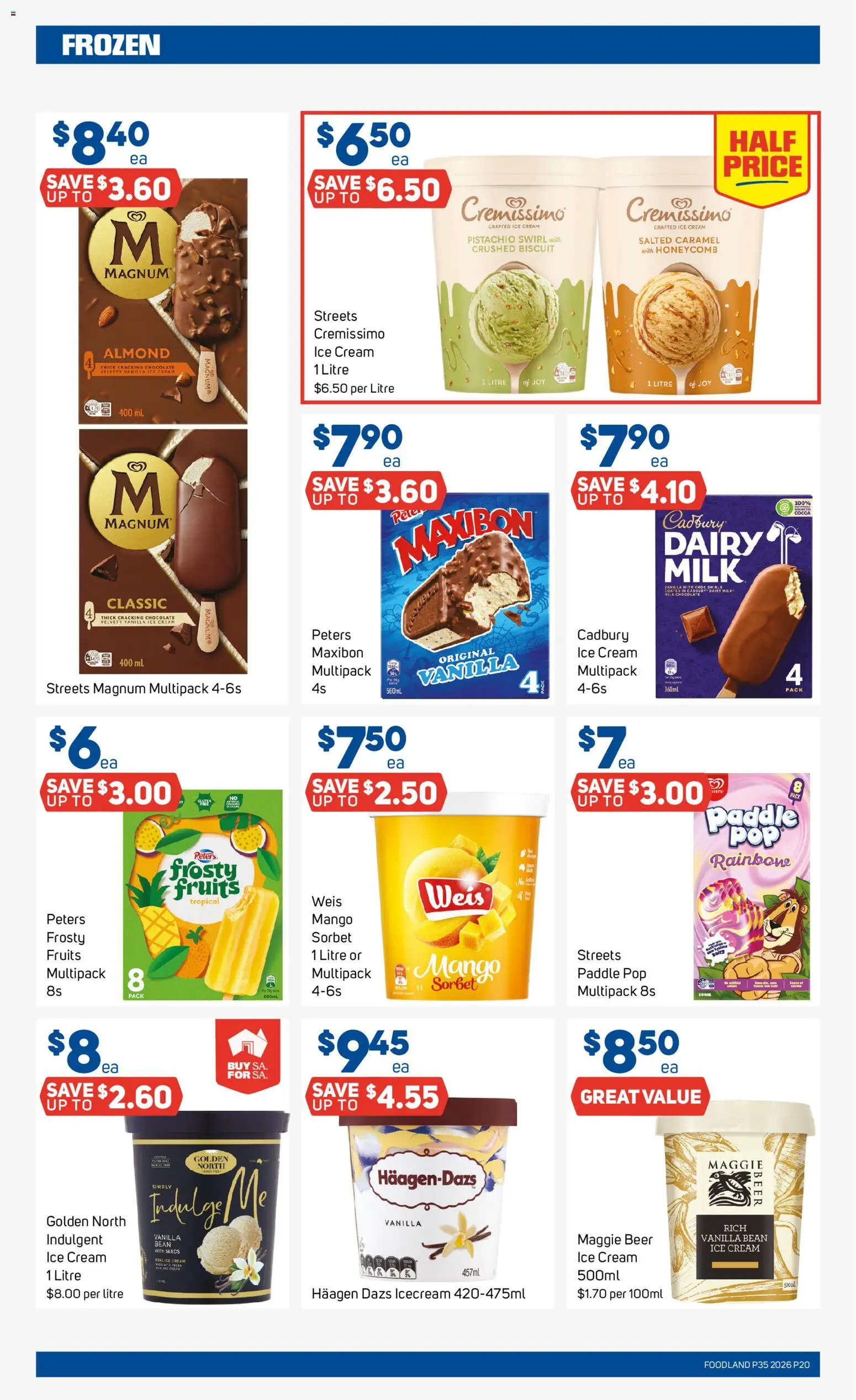 Foodland catalogue - valid from 25/08/2026 | Page: 20 | Products: Cocoa, Chocolate, Cream, Ice
