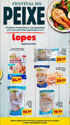 Lopes Supermercados ofertas Festival do Peixe - Pré-Visualização do folheto da loja Lopes Supermercados, válido de 01/09/2026
