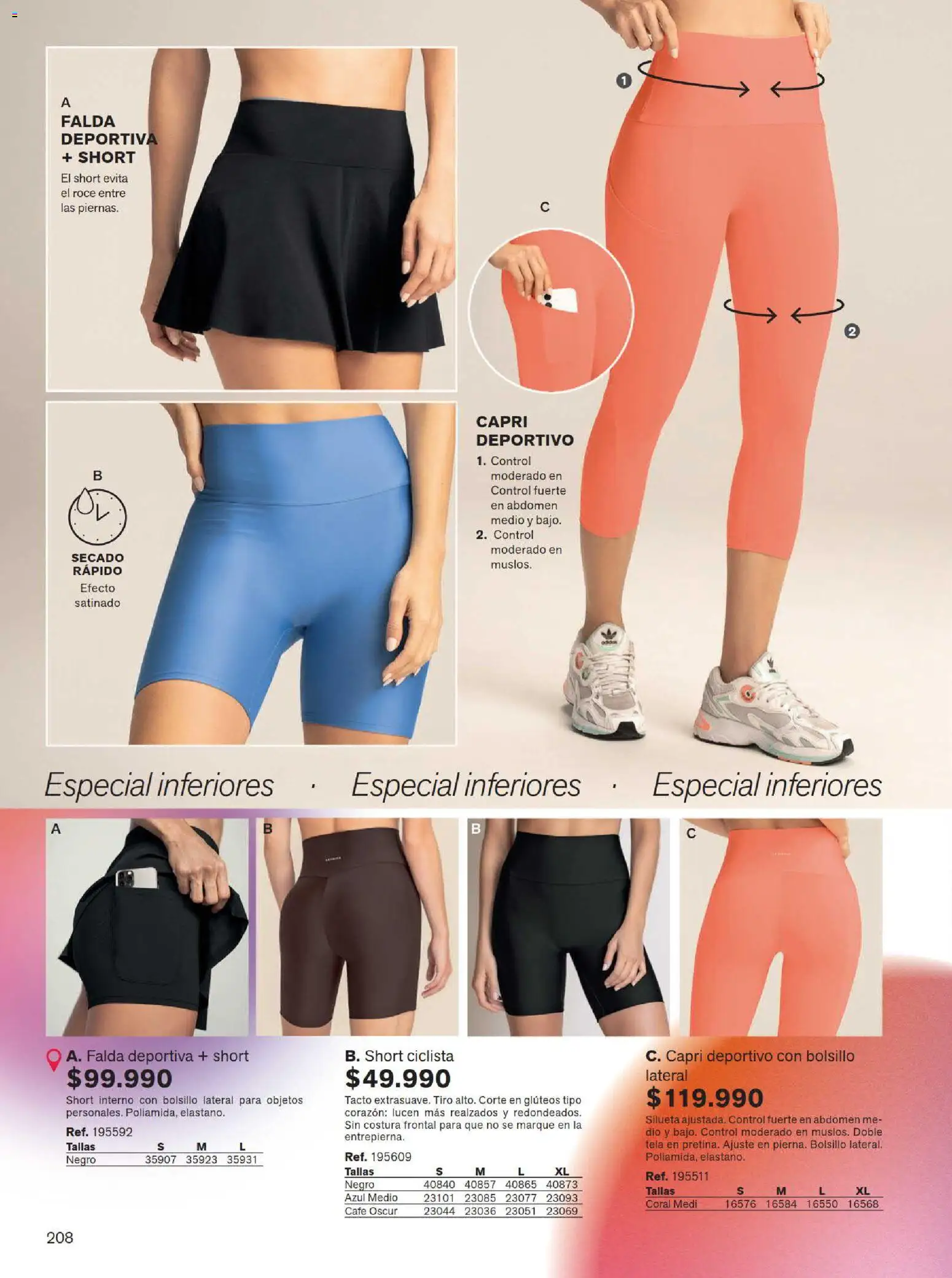 Leonisa revista - valida desde el 15/07/2026 | Página: 208 | Productos: Falda, Short, Café