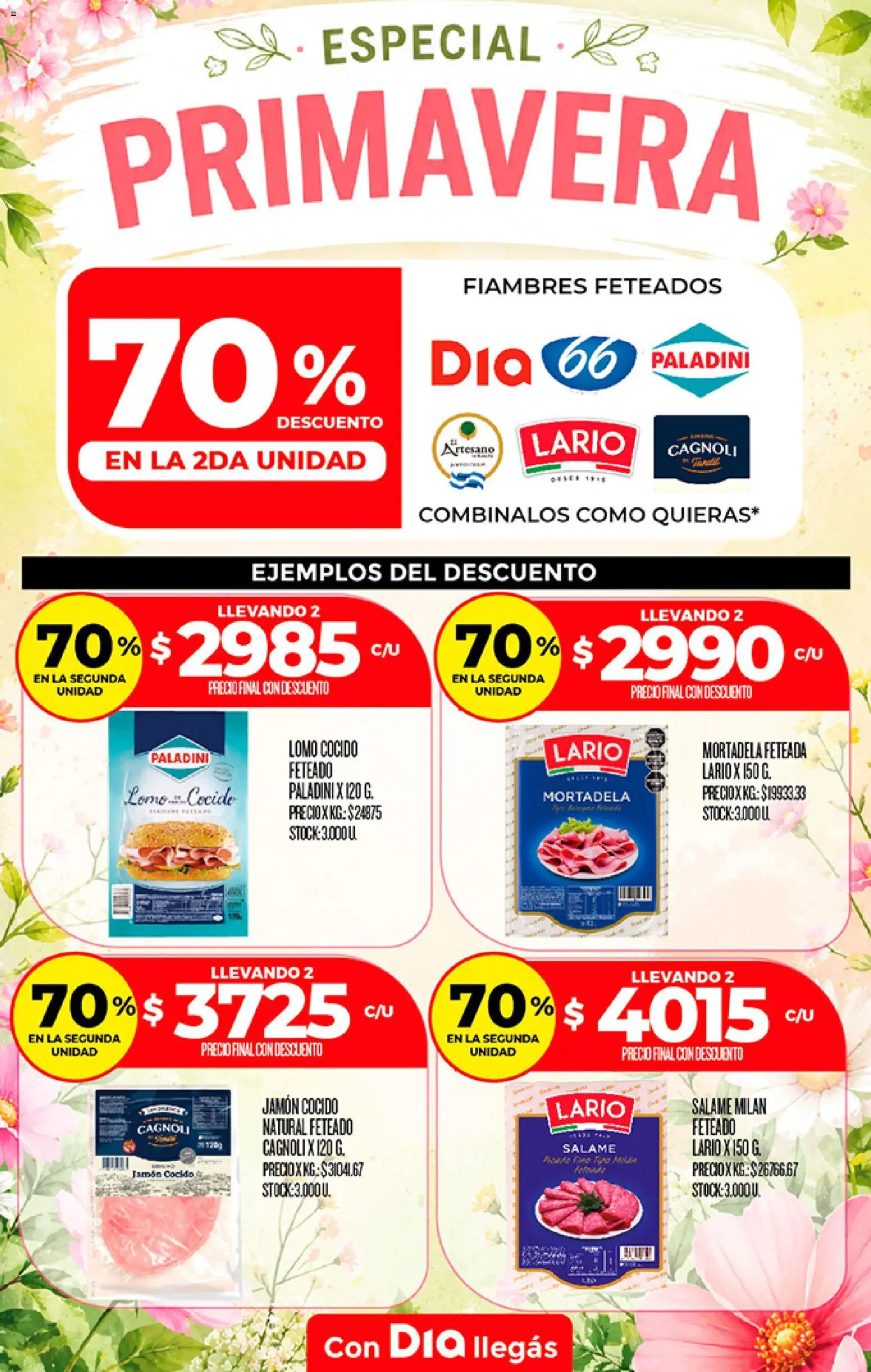 Supermercado DIA Especial Primavera │ válido desde el 16/09/2026 | Página: 1 | Productos: Lomo, Jamón cocido, Mortadela, Salame