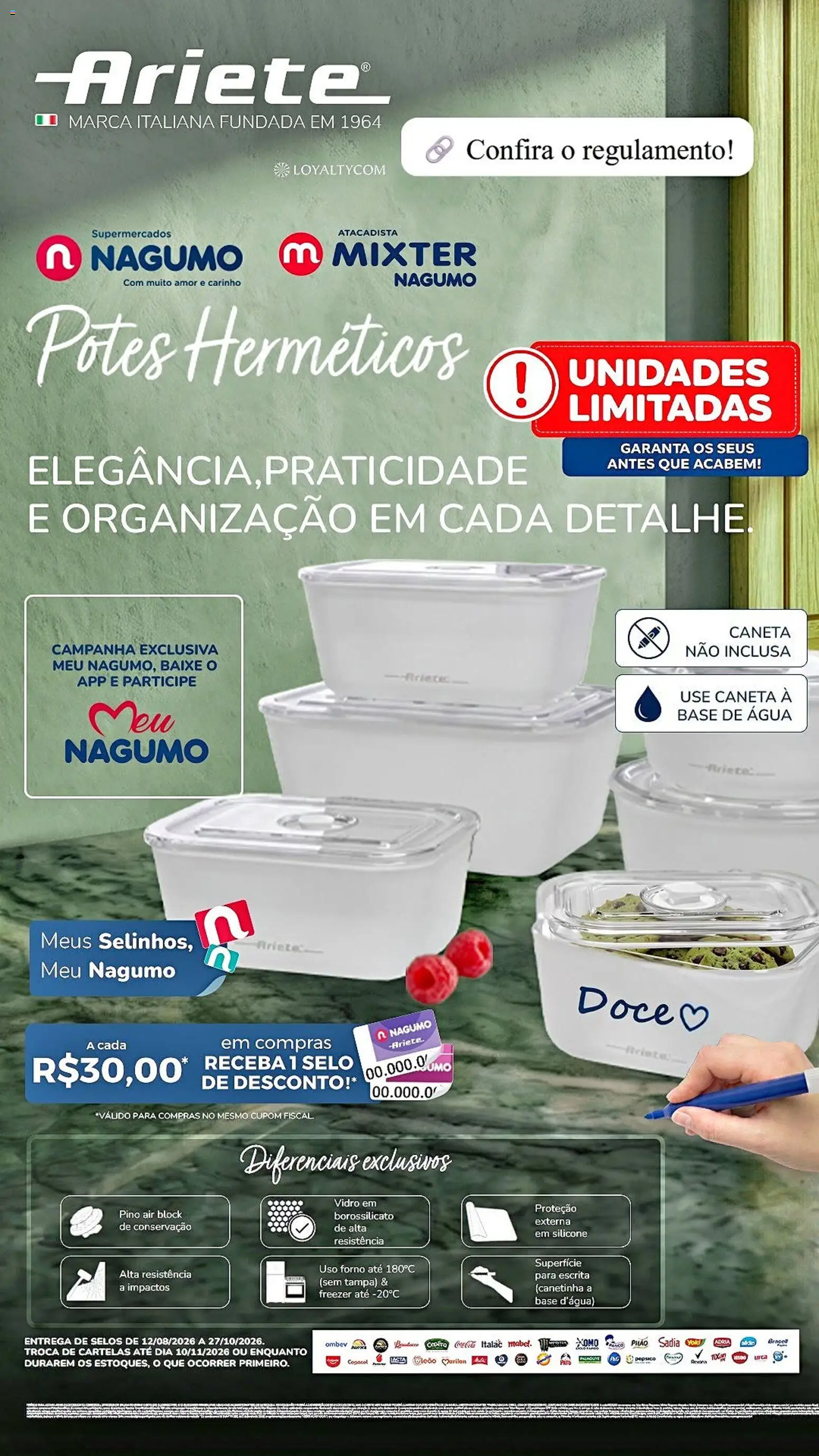 Nagumo Folheto - válido de 12/08/2026 | Página: 1 | Produtos: Forno, Caneta, Canetinha, Potes