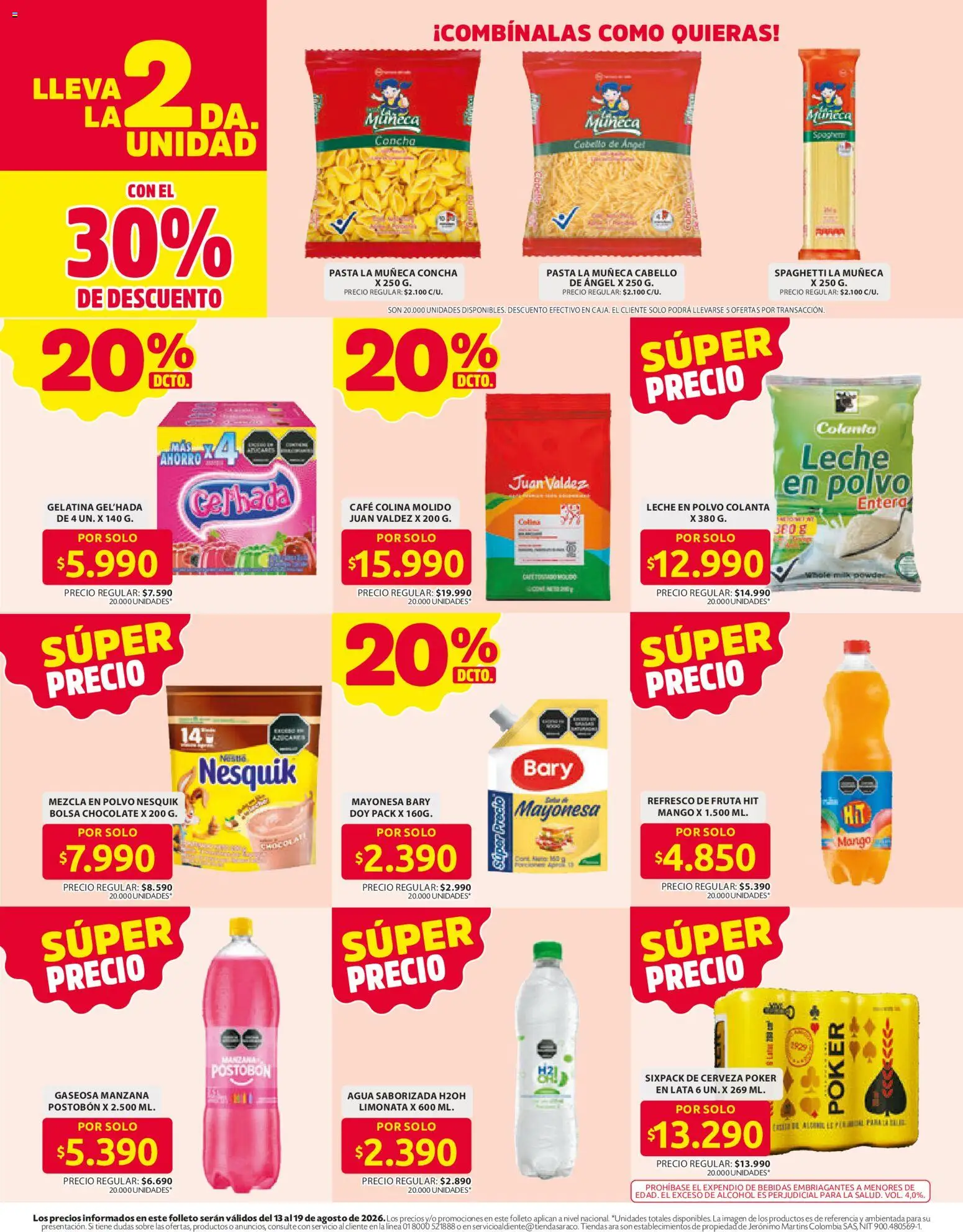 Ara revista - valida desde el 13/08/2026 | Página: 9 | Productos: Agua saborizada, Gaseosa, Gelatina, Café