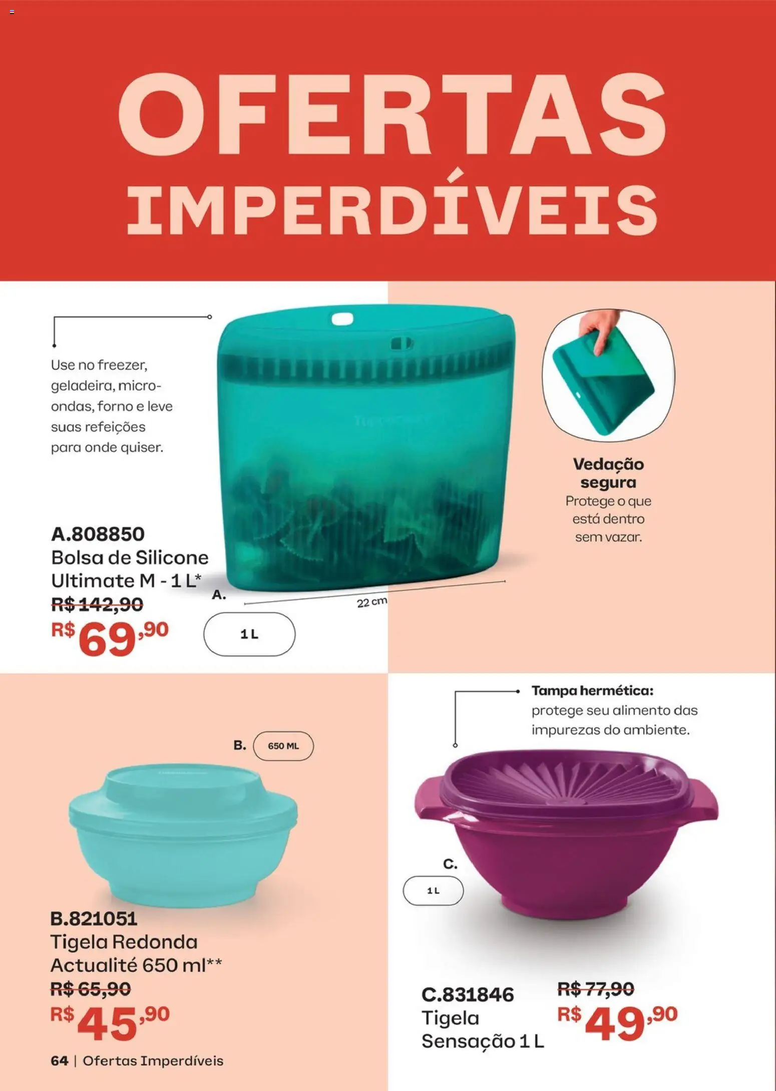 Tupperware Folheto - válido de 01/08/2026 | Página: 64 | Produtos: Forno, Bolsa, Tigela