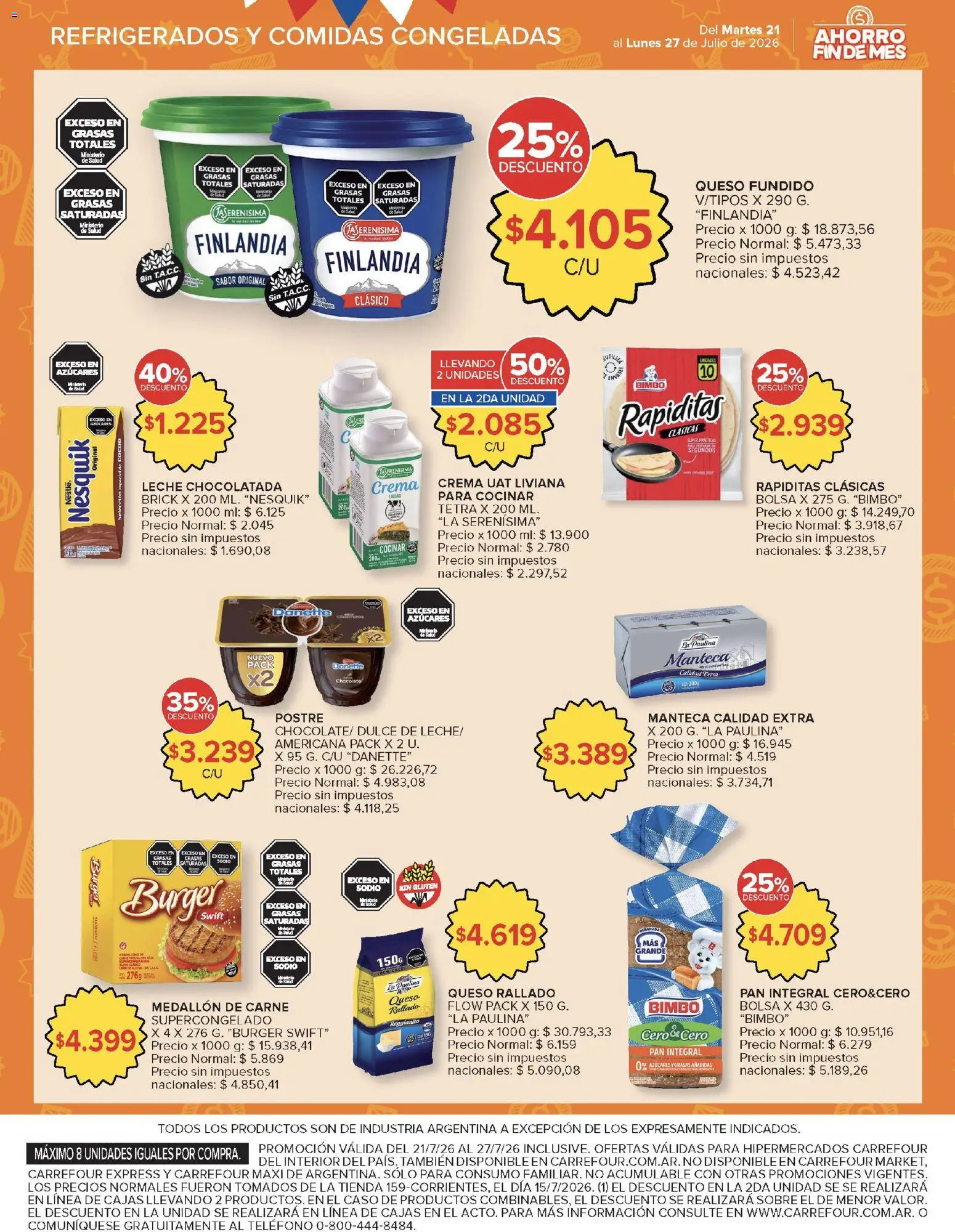 Carrefour - AHORRO FIN DE MES │ válido desde el 21/07/2026 | Página: 9 | Productos: Bolsa, Sobre, Huevo, Chocolatada