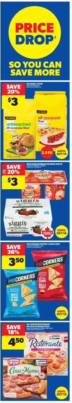 Preview of Real Canadian Superstore weekly flyer / circulaire from shop Real Canadian Superstore valid from Sep 24, 2026 | Page: 5 | Products: Skyr, Corn, Cheddar, Pizza
