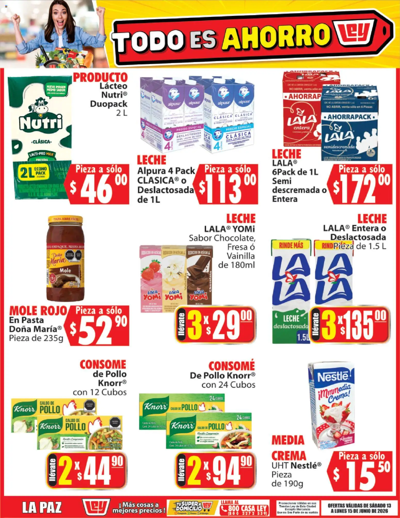 Nuevas ofertas de Casa Ley válidas en toda la República Mexicana desde el 13.06.2026. ¡Encuentra las mejores ofertas en Casa Ley folleto Todo es ahorro! | Página: 7 | Productos: Fresa, Crema, Leche, Pasta