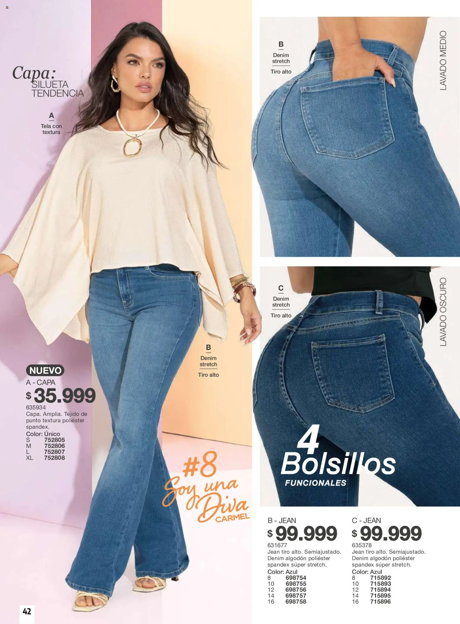 Carmel revista - valida desde el 01/10/2026 | Página: 42 | Productos: Algodón, Bolsillos, Jean