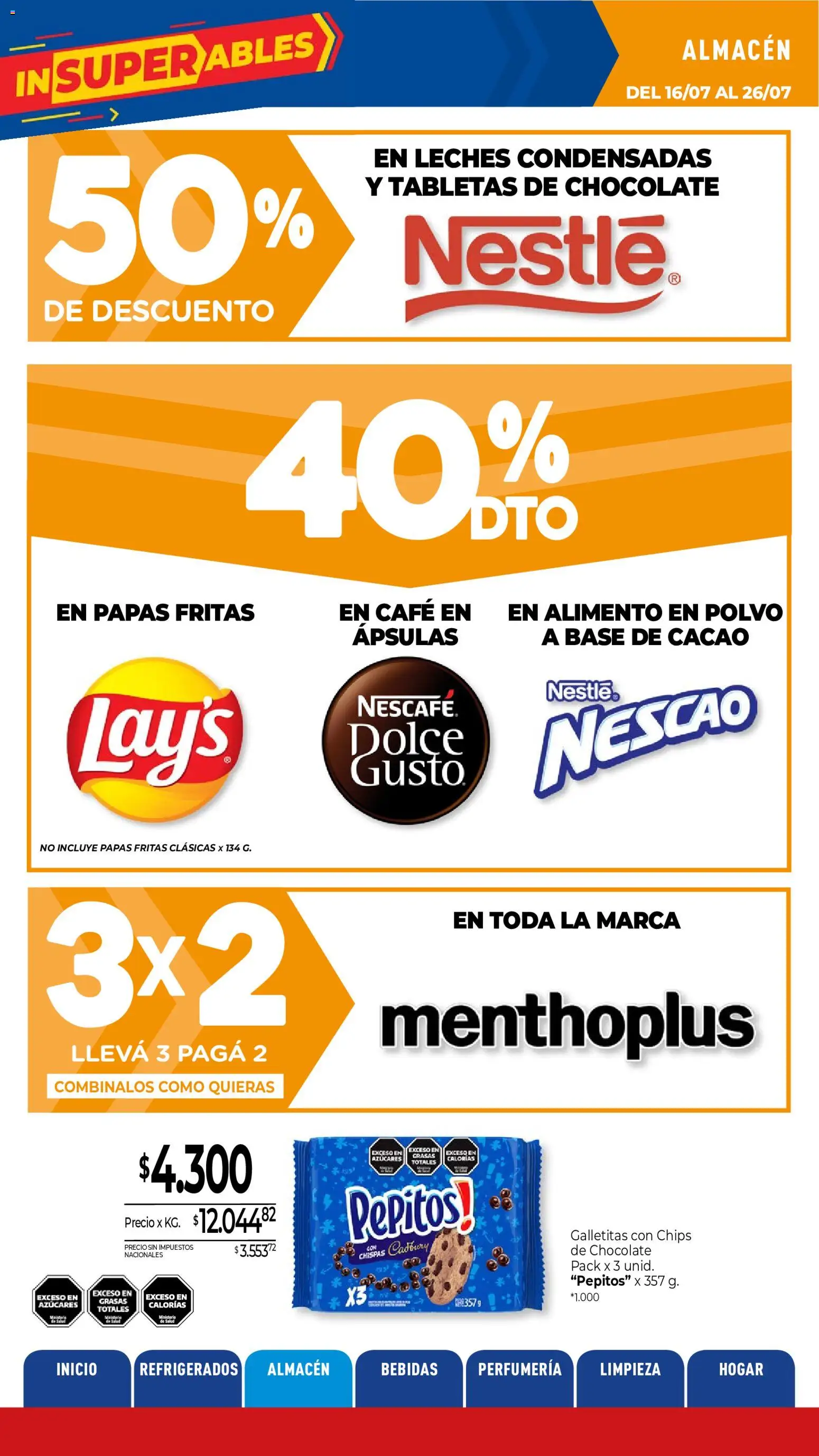 La Anonima catálogo │ válido desde el 16/07/2026 | Página: 8 | Productos: Galletitas, Polvo, Chocolate, Papas fritas