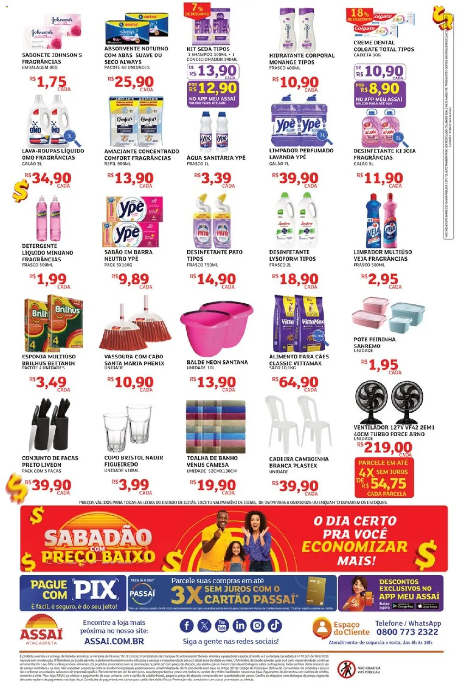 Assaí Atacadista Folheto - válido de 05/09/2026 | Página: 4 | Produtos: Creme, Baixo, Vassoura, Balde