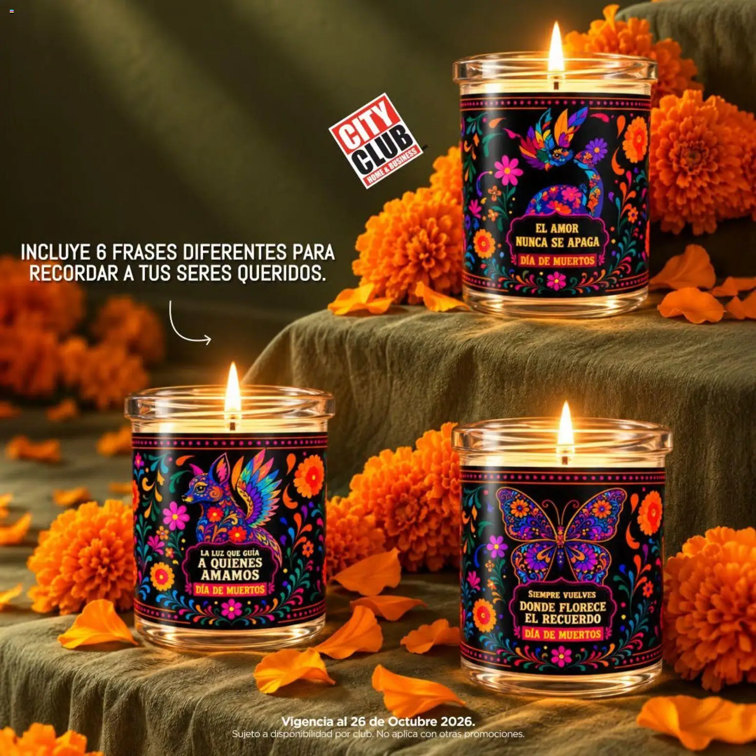 Nuevas ofertas de City Club válidas en toda la República Mexicana desde el 26/10/2026. ¡Encuentra las mejores ofertas en City Club catálogo Veladoras Día De Muertos! | Página: 2