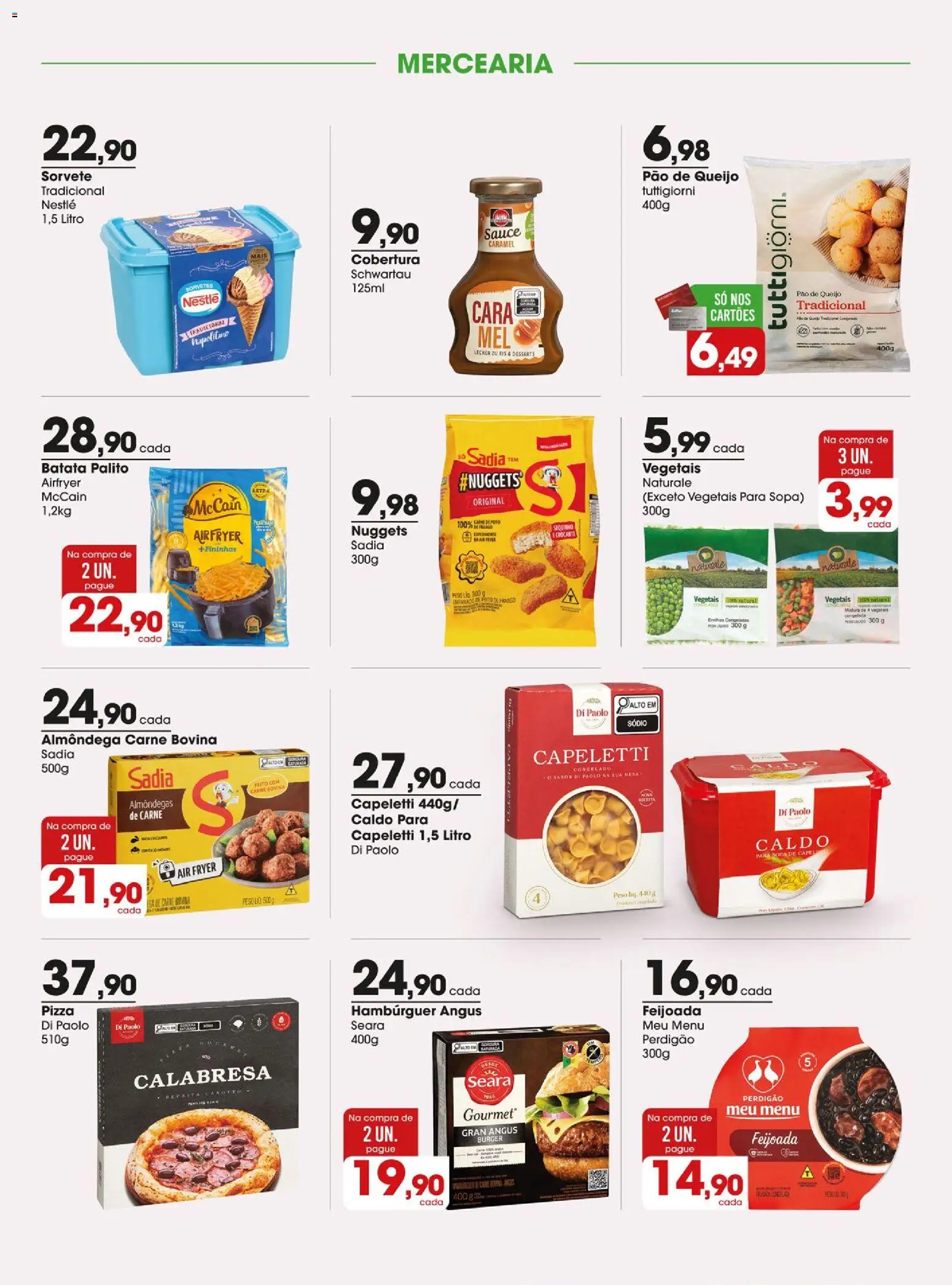 Zaffari Folheto - válido de 28/07/2026 | Página: 13 | Produtos: Carne, Sorvete, Batata, Pão de queijo