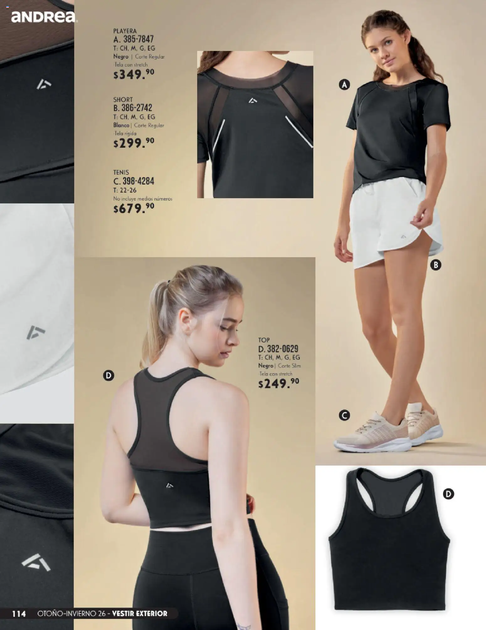 Nuevas ofertas de Andrea válidas en toda la República Mexicana desde el 23/08/2026. ¡Encuentra las mejores ofertas en Andrea catálogo Vestir! | Página: 114 | Productos: Tenis, Playera, Short