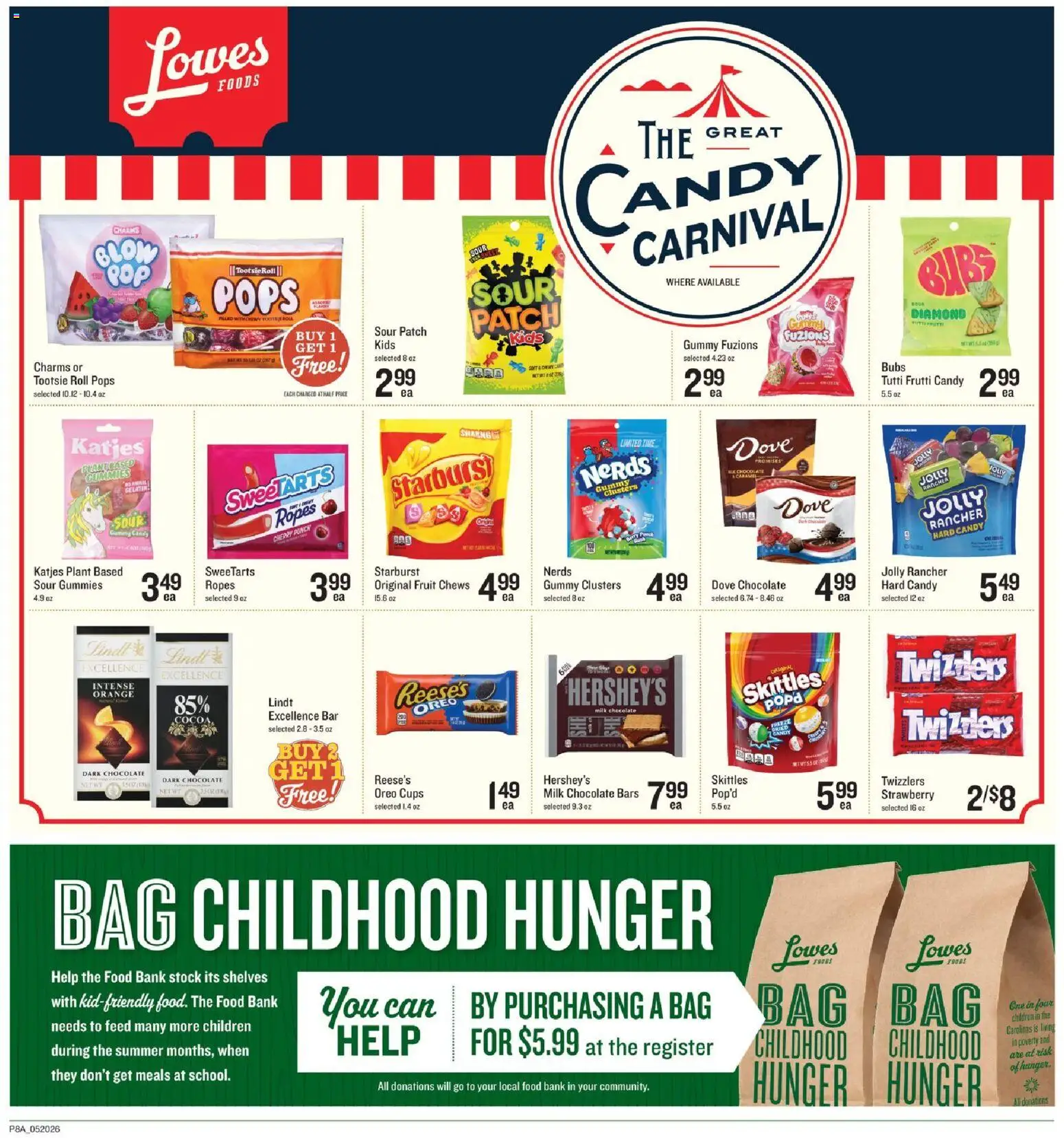 Lowes Foods Weekly Ad - NC - valid from 20.05.2026 | Page: 15 | Products: Milk, Cheese, Chocolate, Bag