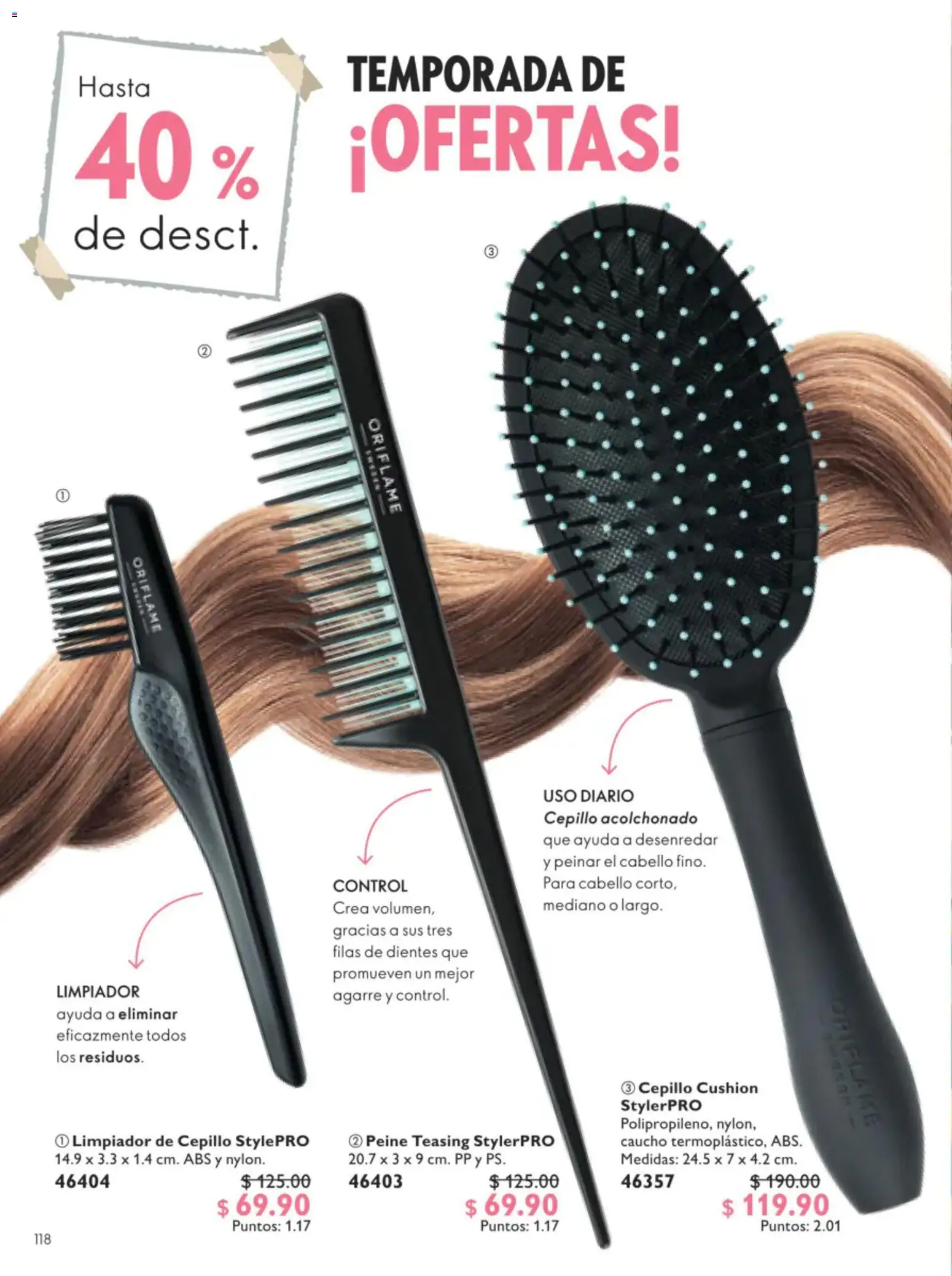 Nuevas ofertas de Oriflame válidas en toda la República Mexicana desde el 11/07/2026. ¡Encuentra las mejores ofertas en Oriflame campaña 10 2026! | Página: 118 | Productos: Cepillo, Limpiador, Peine