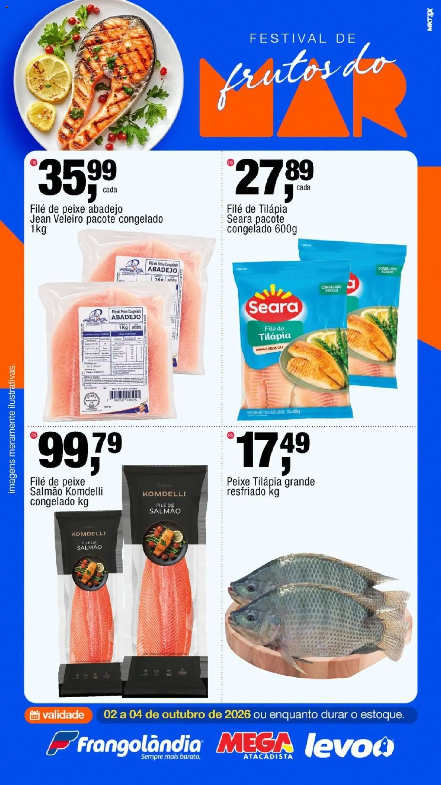 Frangolândia Folheto - válido de 02/10/2026 | Página: 2 | Produtos: Salmão, Filé de peixe, Peixe, Filé de tilápia