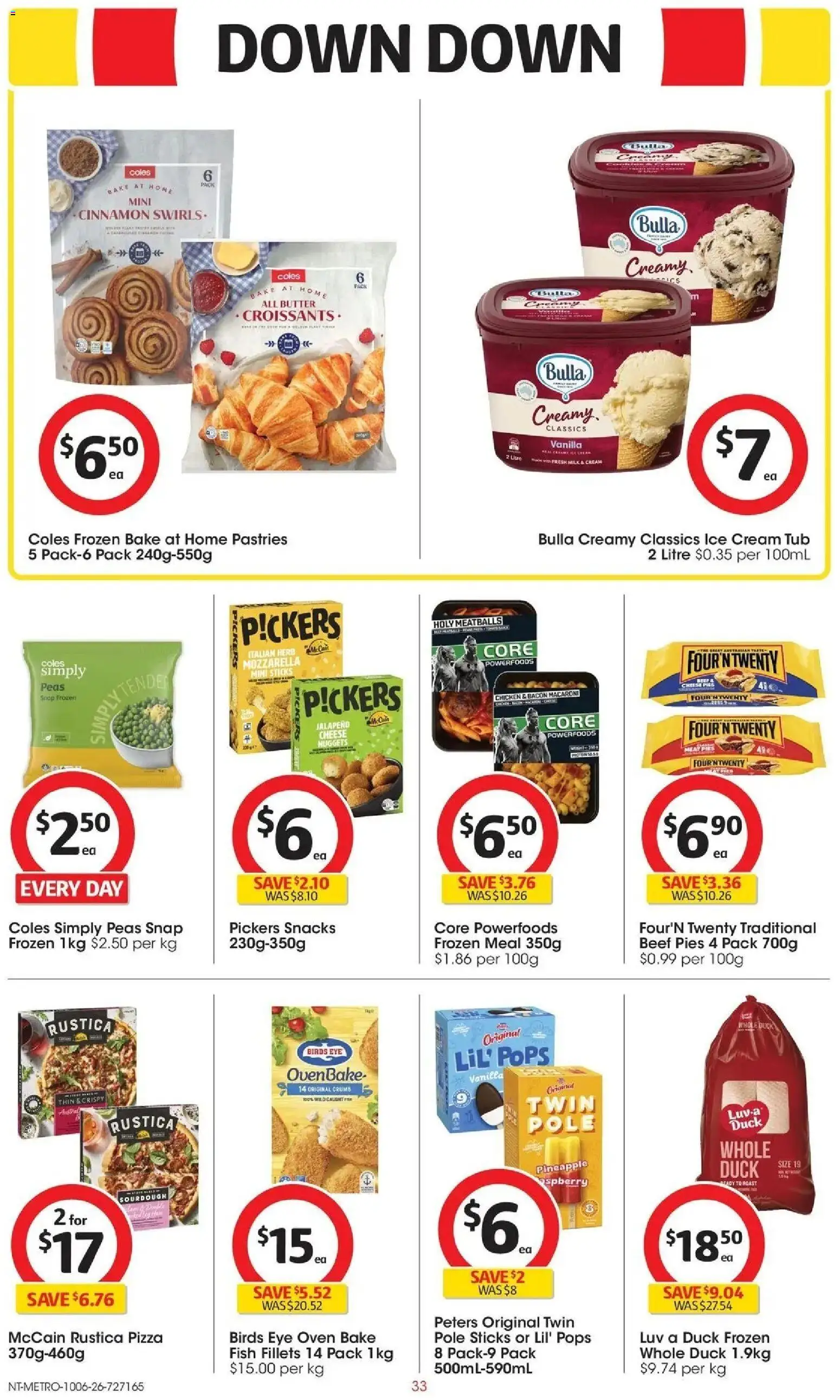 Coles catalogue - valid from 10.06.2026 | Page: 33 | Products: Pizza, Chicken, Cream, Pies
