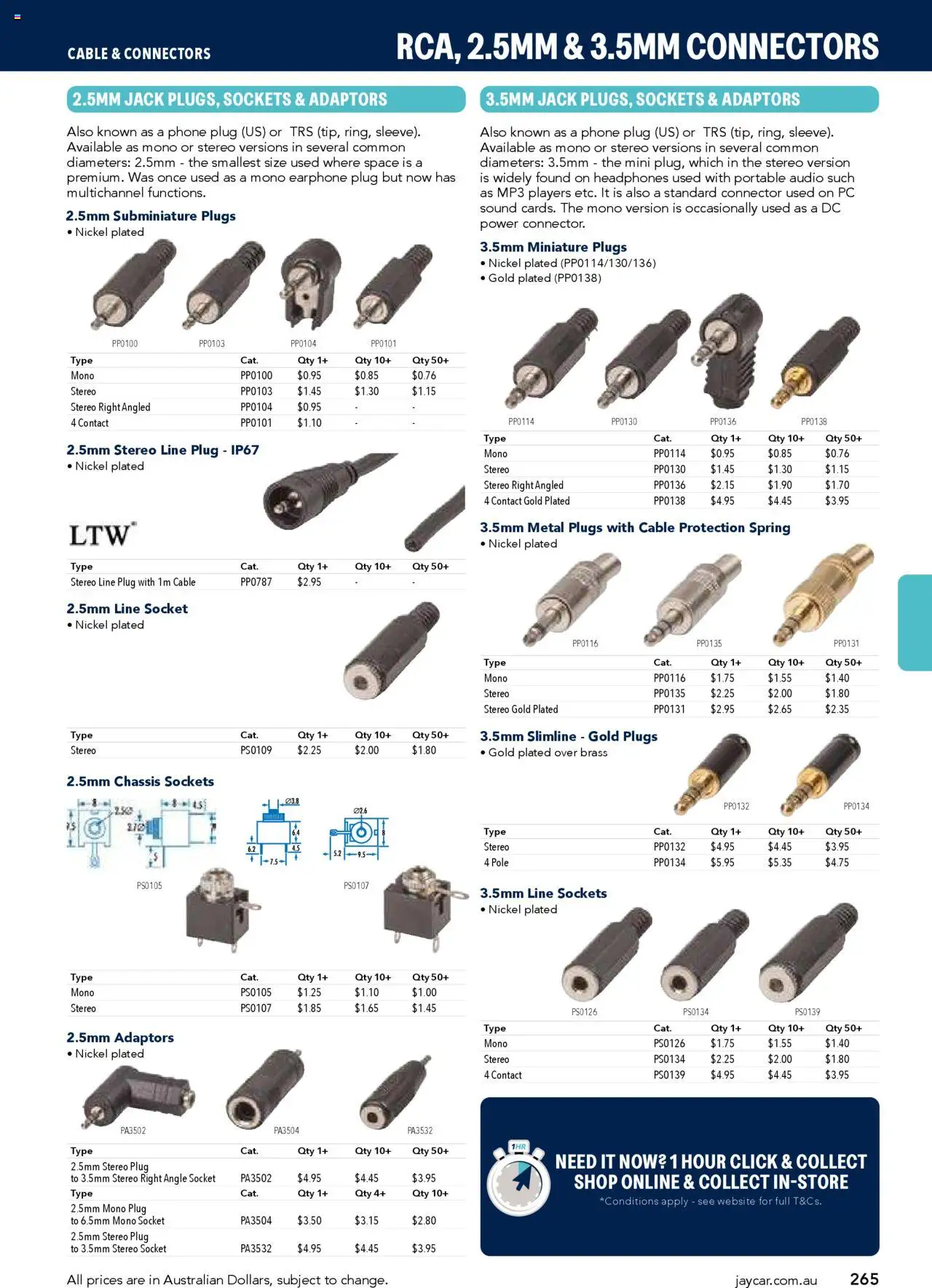 Jaycar catalogue - valid from 09/07/2025 | Page: 265 | Products: Socket, Phone, Connector, Portable