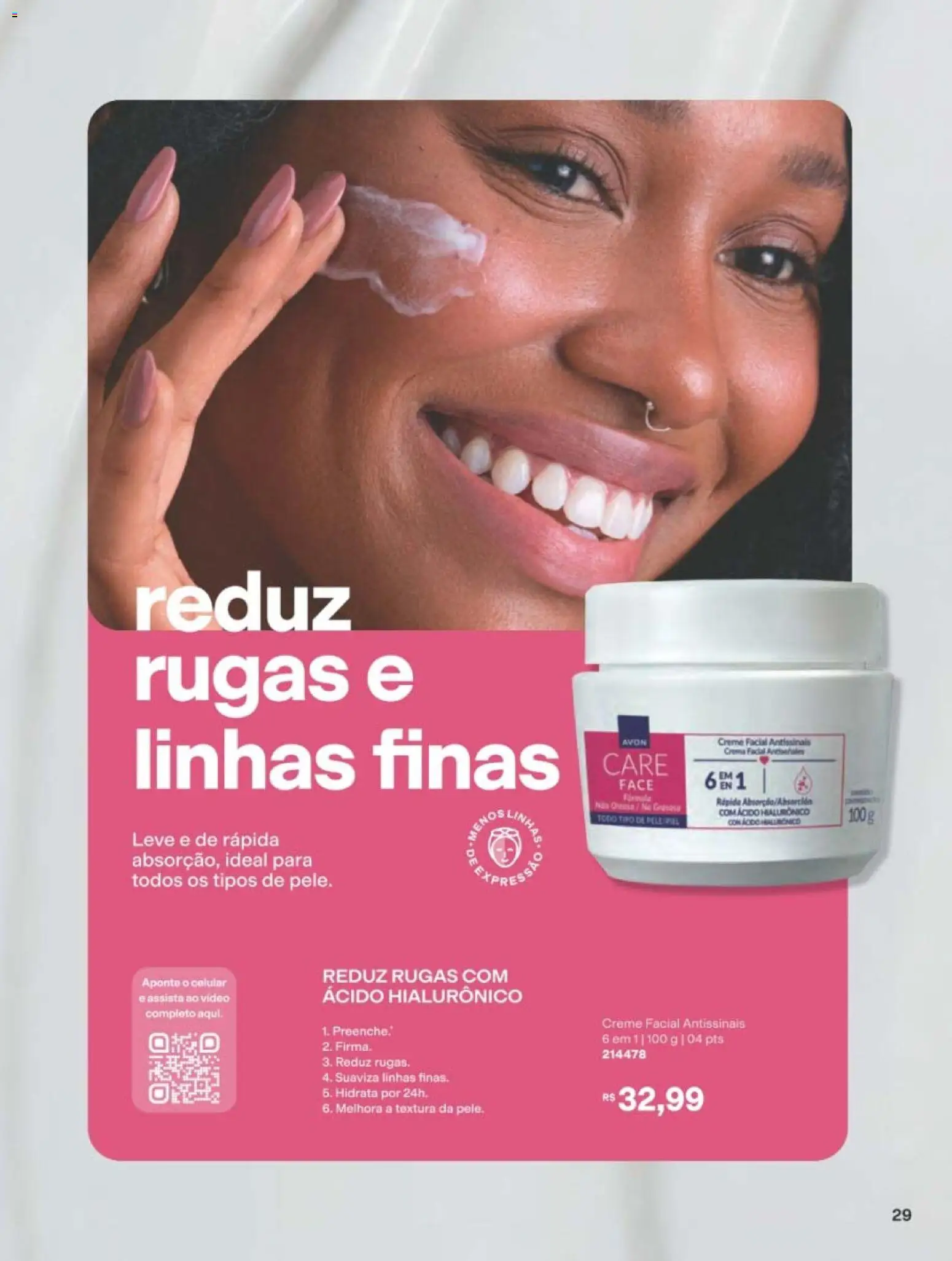 Avon Folheto - válido de 01/09/2026 | Página: 29 | Produtos: Creme facial, Celular, Creme, Vídeo