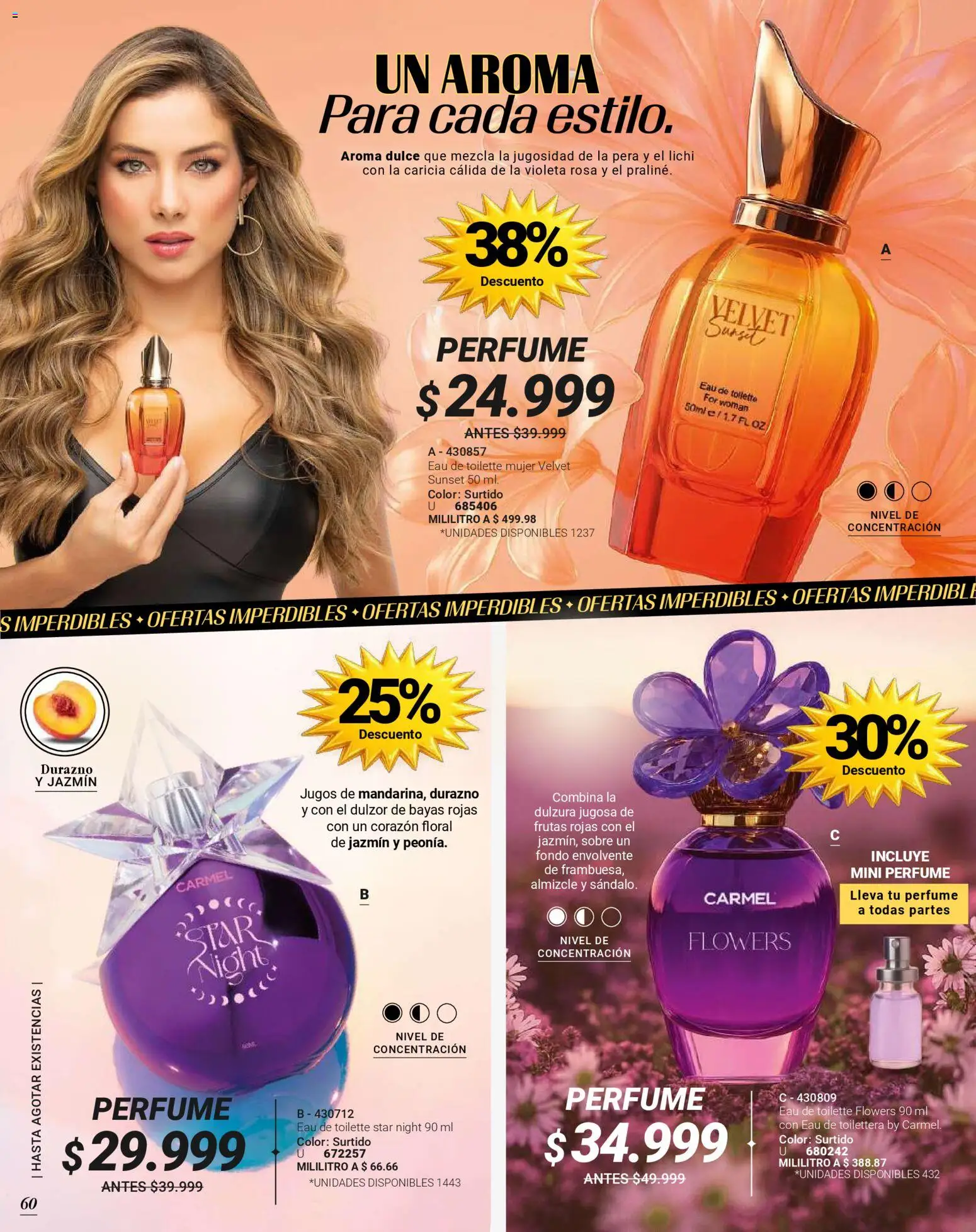 Carmel revista - valida desde el 01.06.2026 | Página: 256 | Productos: Sobre, Eau de toilette, Durazno, Pera