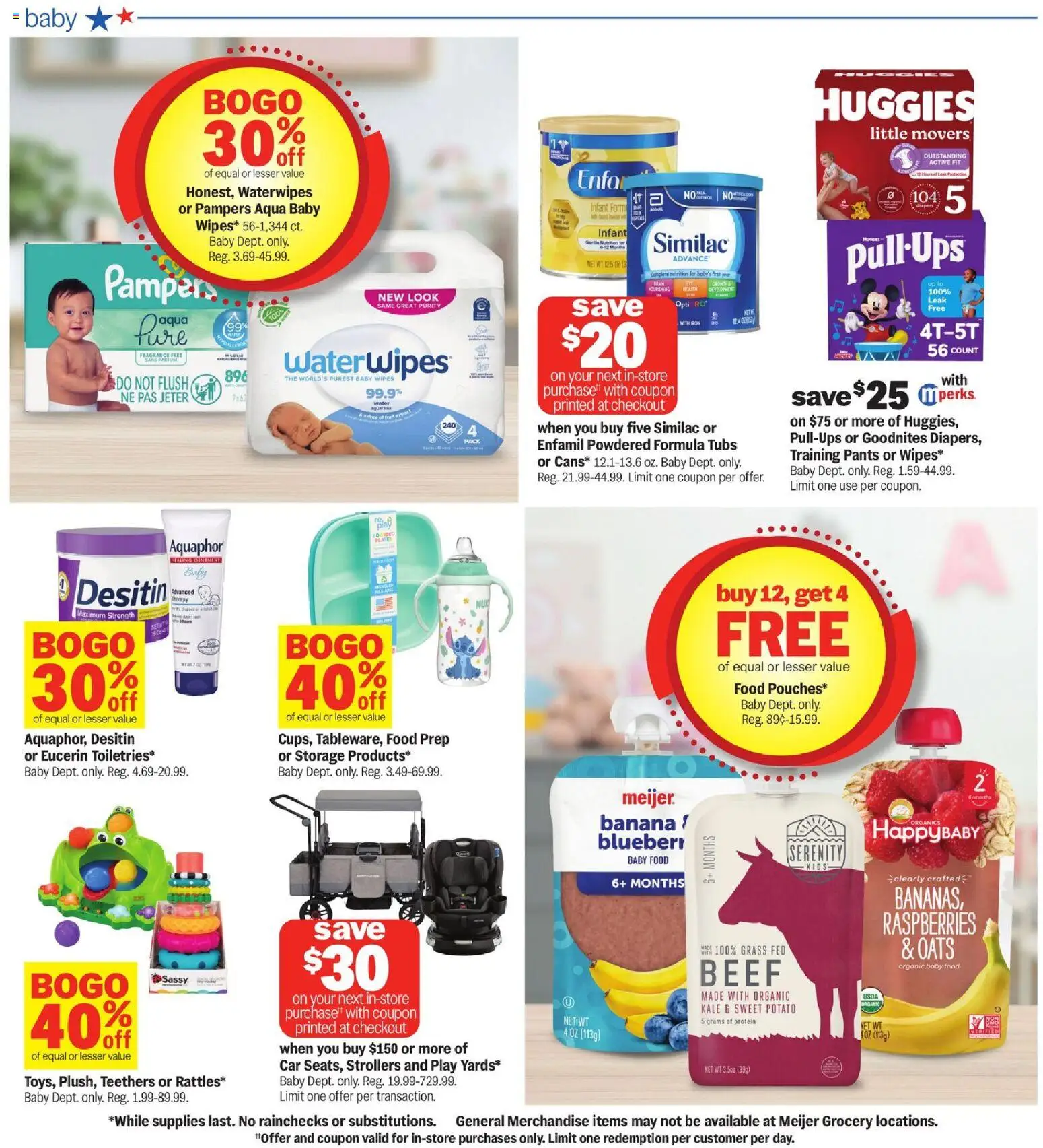 Meijer Weekly Ad - valid from 08/12/2026 | Page: 32 | Products: Raspberries, Kale, Beef, Water