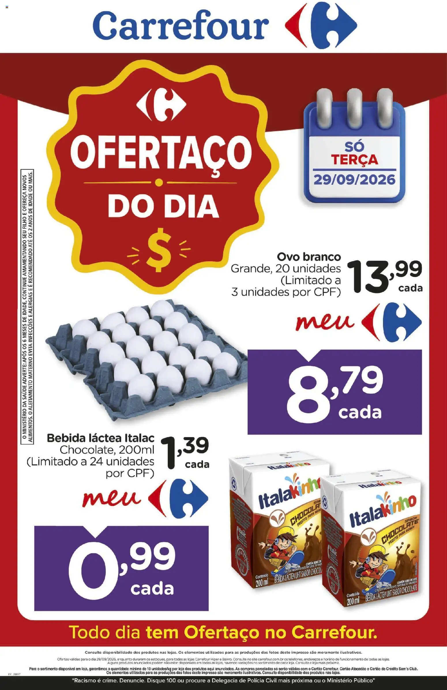 Carrefour Folheto - válido de 29/09/2026 | Página: 1 | Produtos: Baunilha, Leite, Chocolate, Bebida