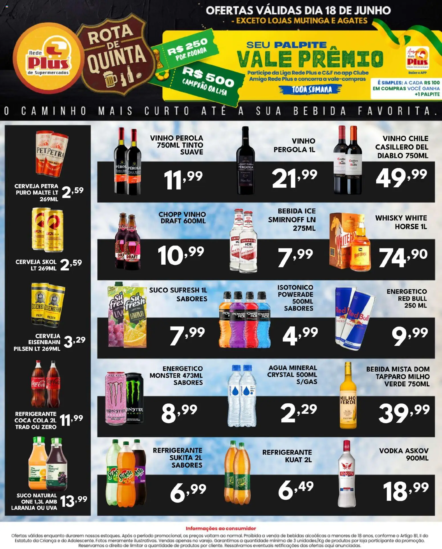 Rede Plus Supermercados Folheto - válido de 17.06.2026 | Página: 4 | Produtos: Cola, Vodka, Bebida, Refrigerante