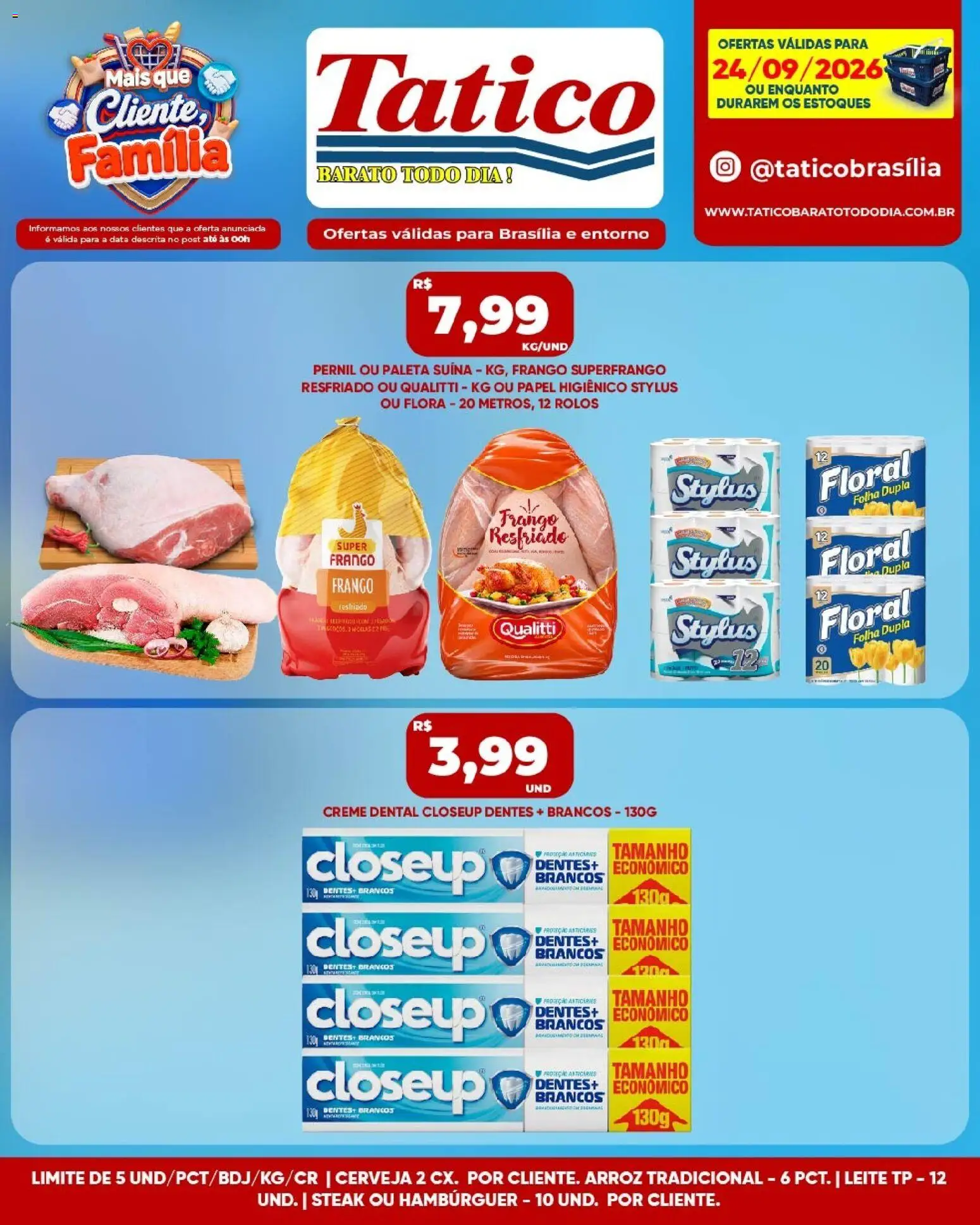 Tatico Folheto - válido de 24/09/2026 | Página: 4 | Produtos: Steak, Arroz, Hambúrguer, Papel higiênico