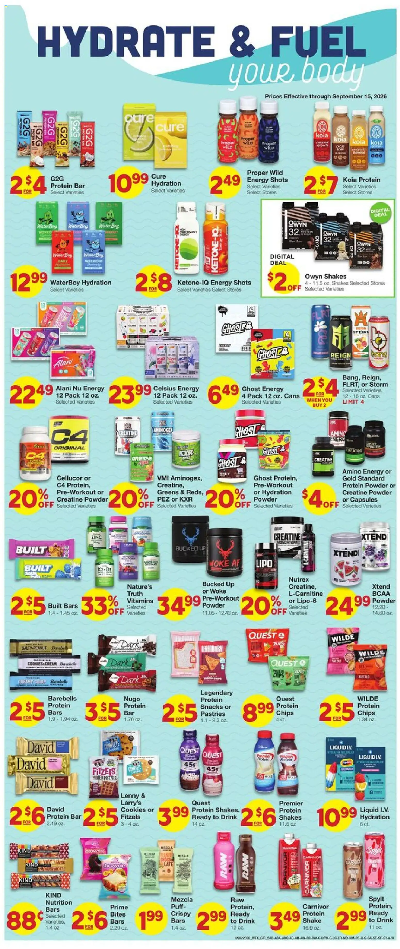 United Supermarkets Weekly Ad - valid from 09/02/2026 | Page: 6 | Products: Creatine, Protein, Cream, Cookies