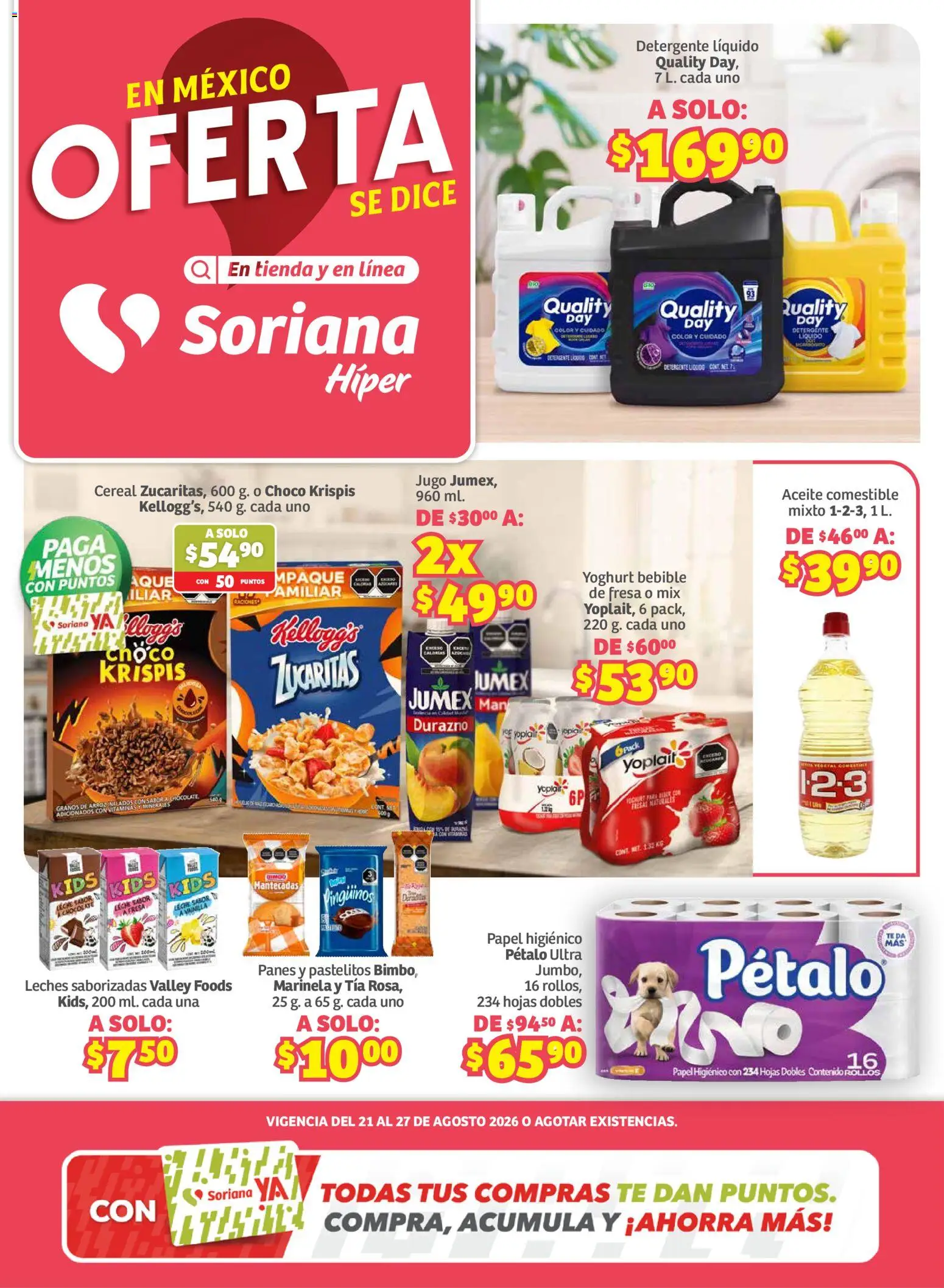 Nuevas ofertas de Soriana válidas en toda la República Mexicana desde el 21/08/2026. ¡Encuentra las mejores ofertas en Soriana folleto! | Página: 1