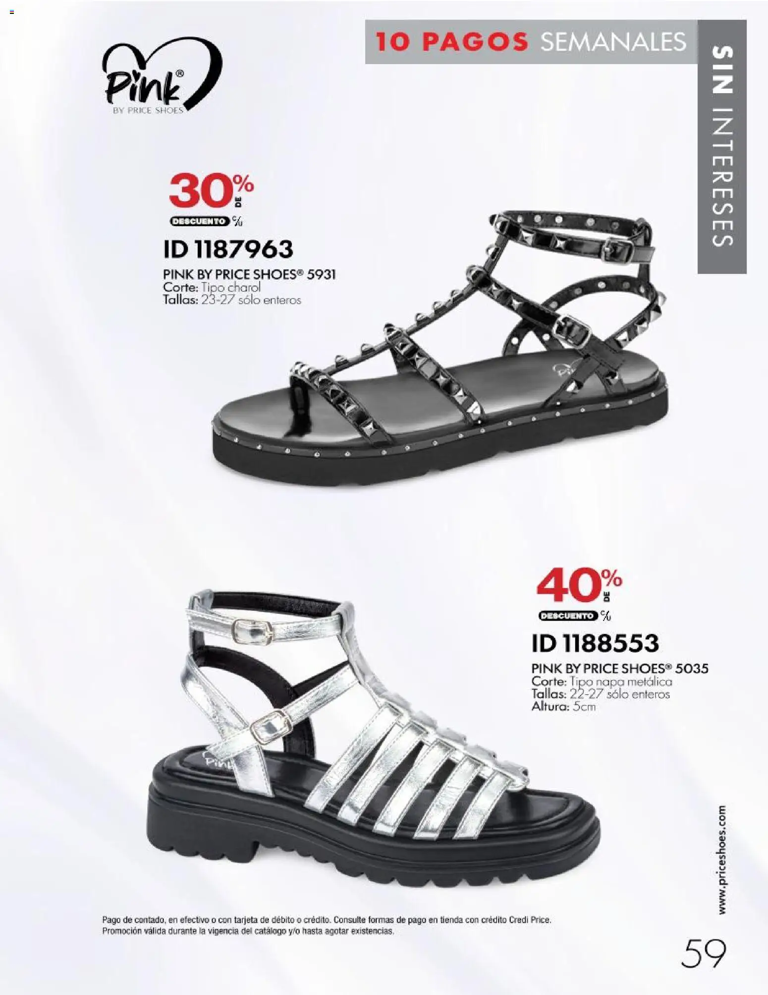 Nuevas ofertas de Price Shoes válidas en toda la República Mexicana desde el 28/10/2026. ¡Encuentra las mejores ofertas en Price Shoes catálogo 10 pagos sin intereses! | Página: 59