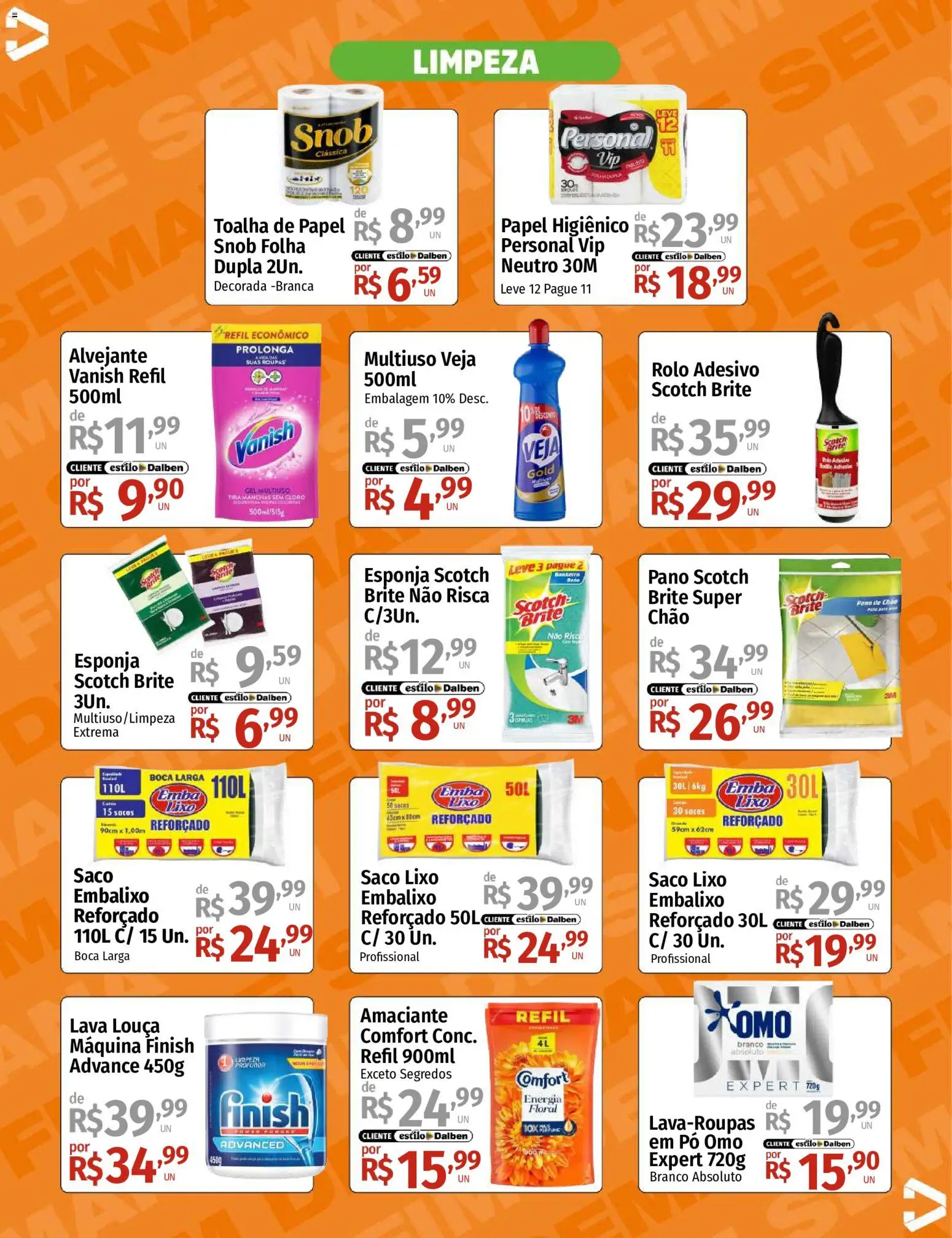 Supermercado Dalben Folheto - válido de 18/09/2026 | Página: 13 | Produtos: Esponja, Tira manchas, Louça, Vanish