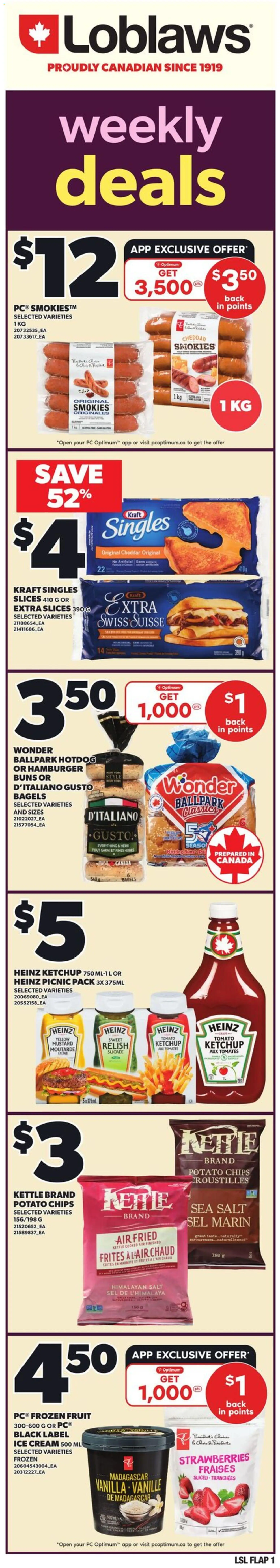 Loblaws flyer valid from 11.06.2026 | Page: 2 | Products: Chips, Ketchup, Cream, Kettle