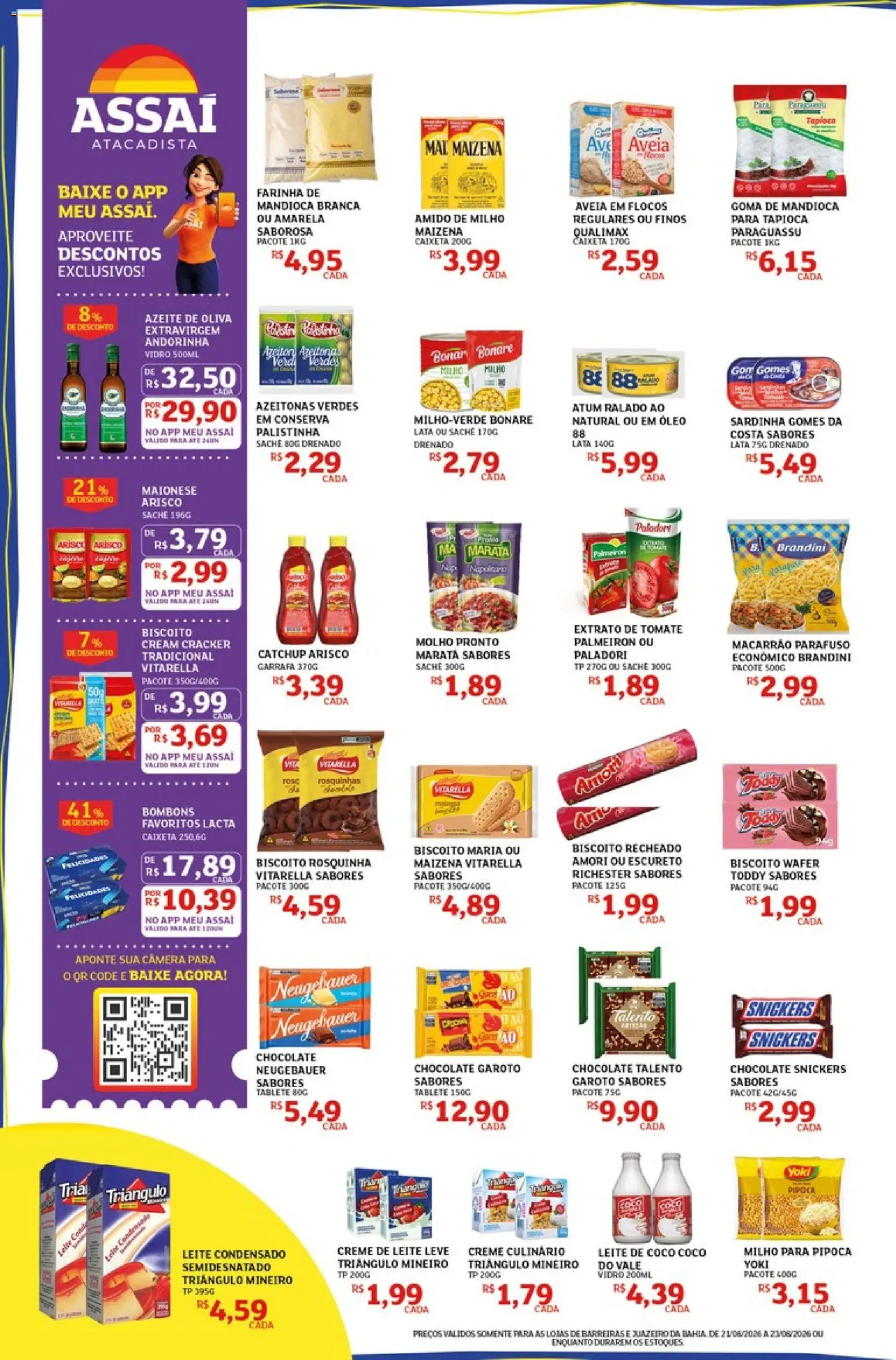 Assaí Atacadista Folheto - válido de 21/08/2026 | Página: 2 | Produtos: Aveia, Rosquinha, Cream cracker, Leite de coco