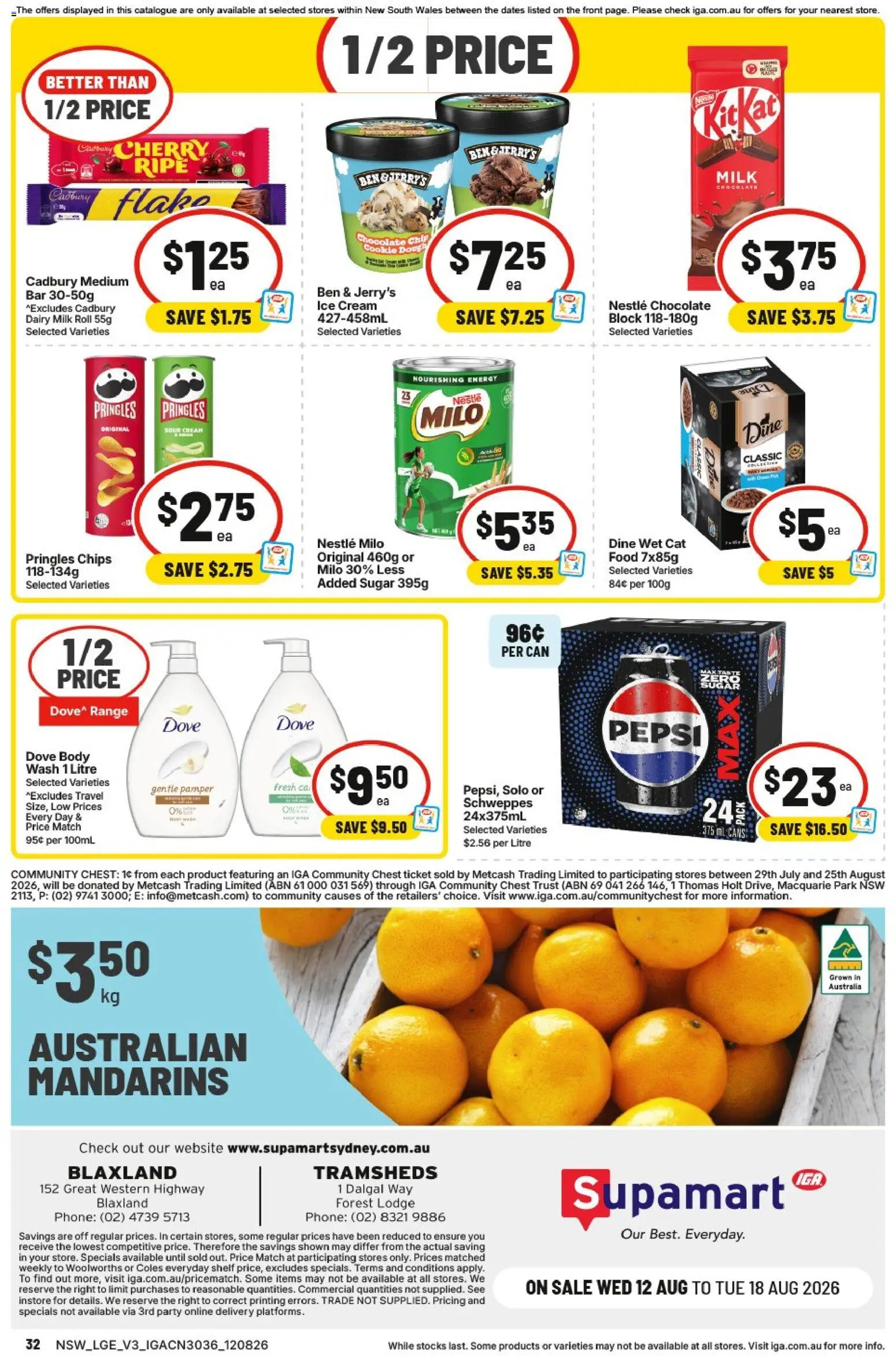 IGA catalogue - valid from 12/08/2026 | Page: 2 | Products: Shelf, Milk, Mandarins, Ice cream