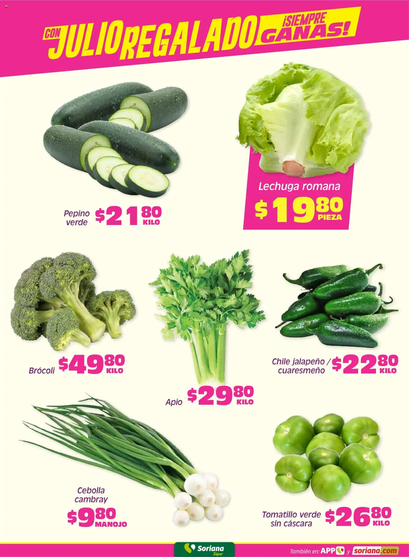 Nuevas ofertas de Soriana válidas en toda la República Mexicana desde el 12.06.2026. ¡Encuentra las mejores ofertas en Soriana Fin de Semana Súper: Juárez! | Página: 3 | Productos: Cebolla, Brocoli, Apio, Lechuga