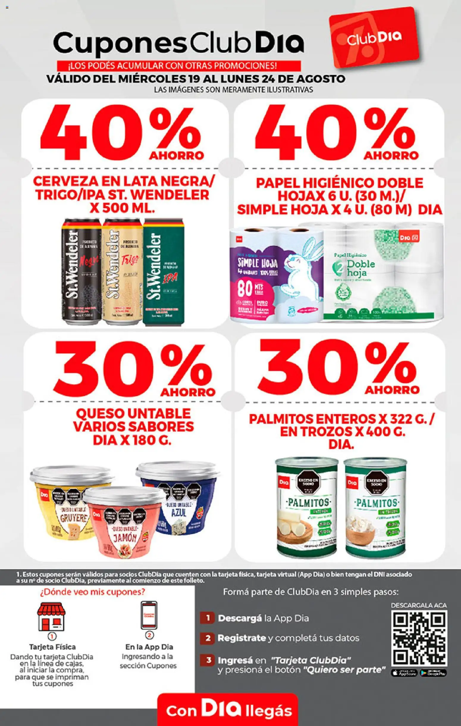Supermercado DIA Ofertas │ válido desde el 19/08/2026 | Página: 8 | Productos: Cerveza en lata, Untable, Jamón, Cerveza