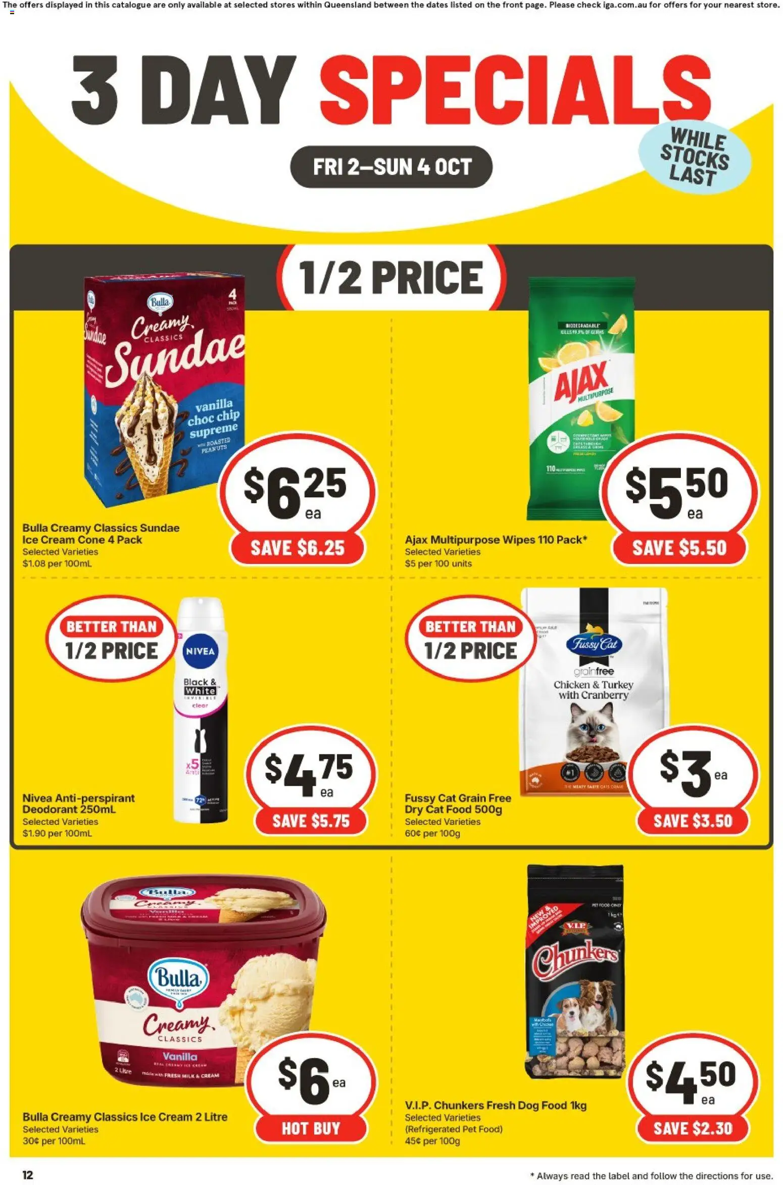 IGA catalogue - valid from 02/10/2026 | Page: 4 | Products: Food, Peanuts, Cream, Ice