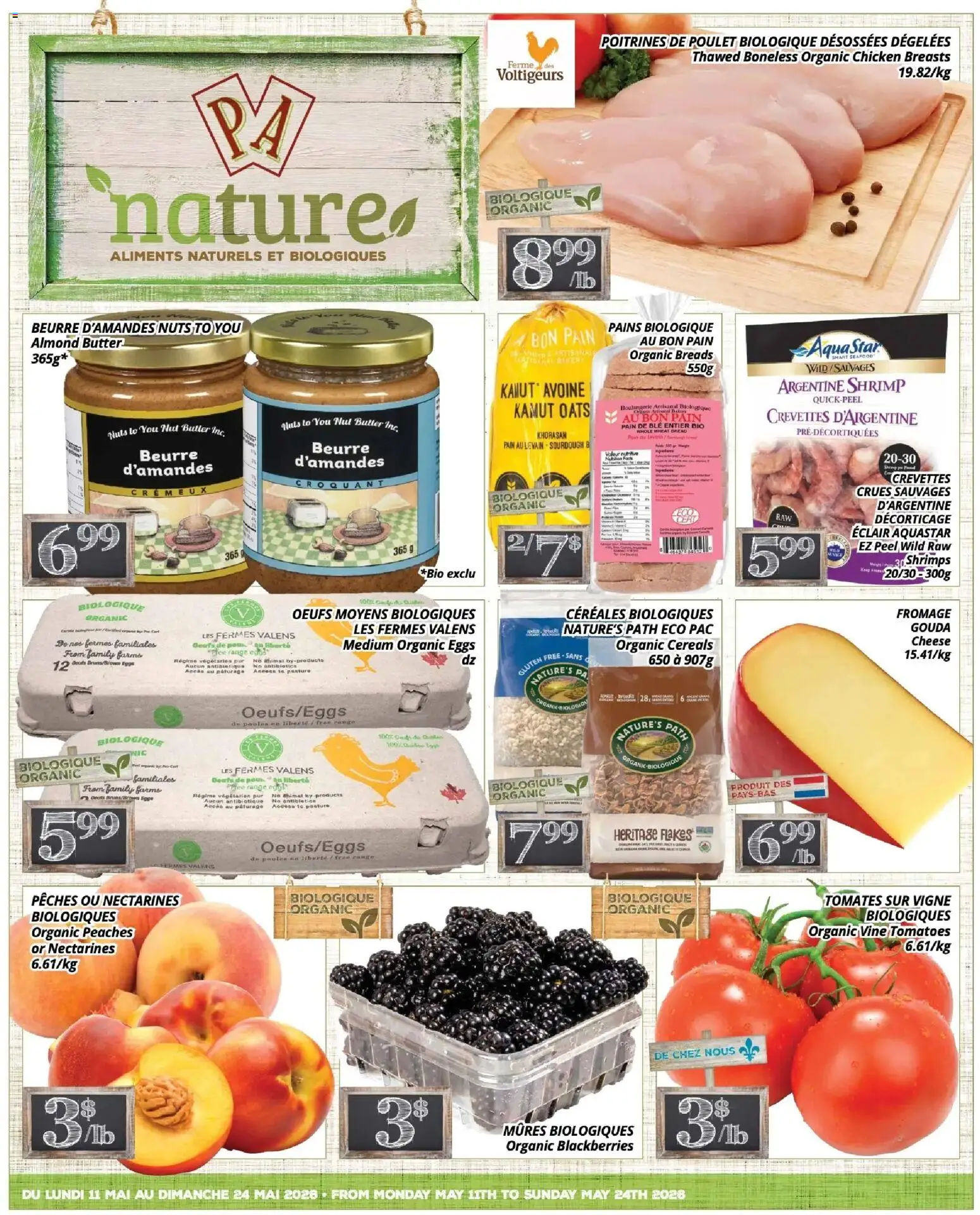Pa Supermarché flyer valid from 11.05.2026 | Page: 1 | Products: Bakery, Butter, Chicken, Tomatoes
