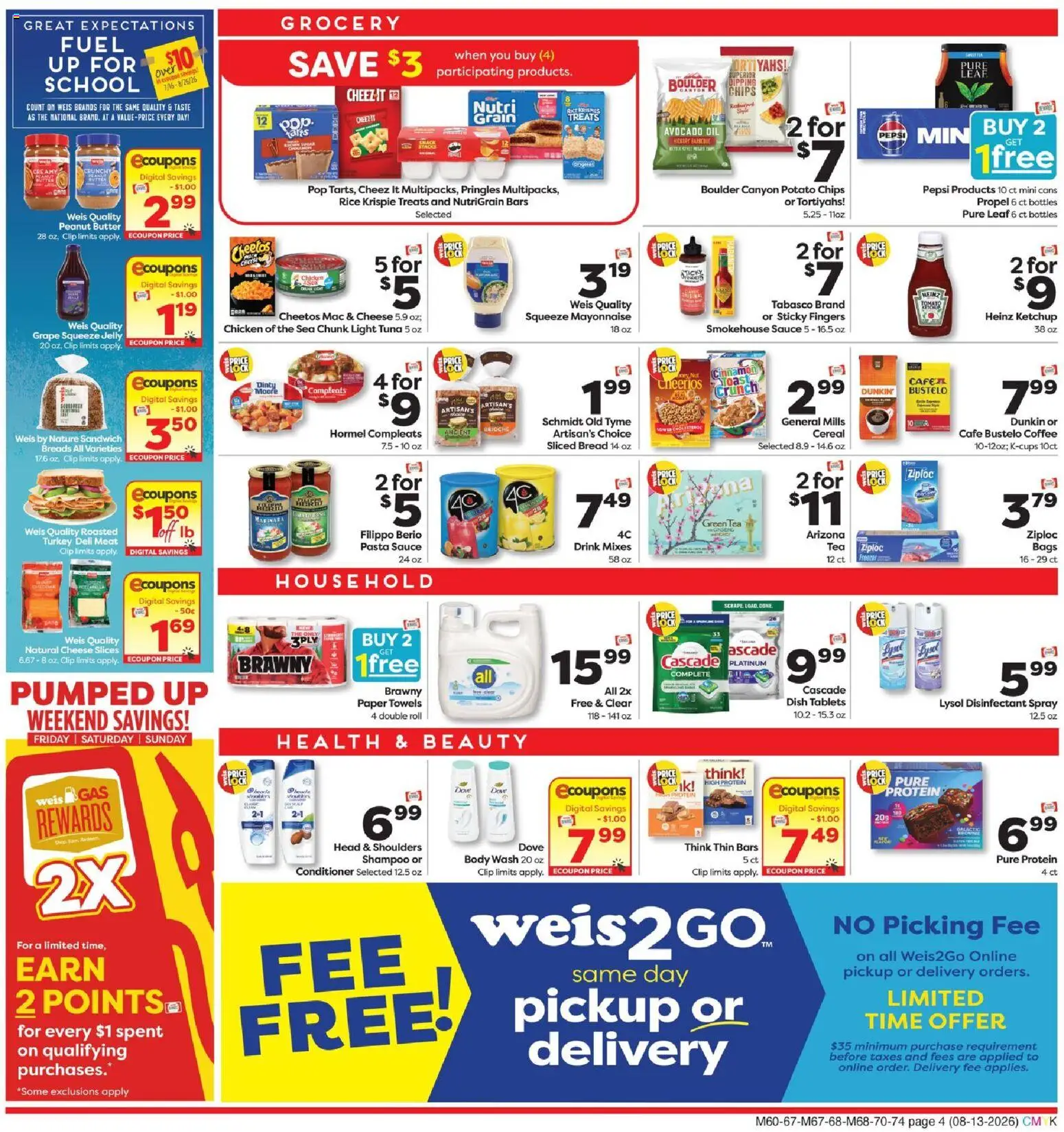 Weis Weekly Circular - MD - valid from 08/13/2026 | Page: 7 | Products: Cheese, Pasta, Peanut butter, Cereal