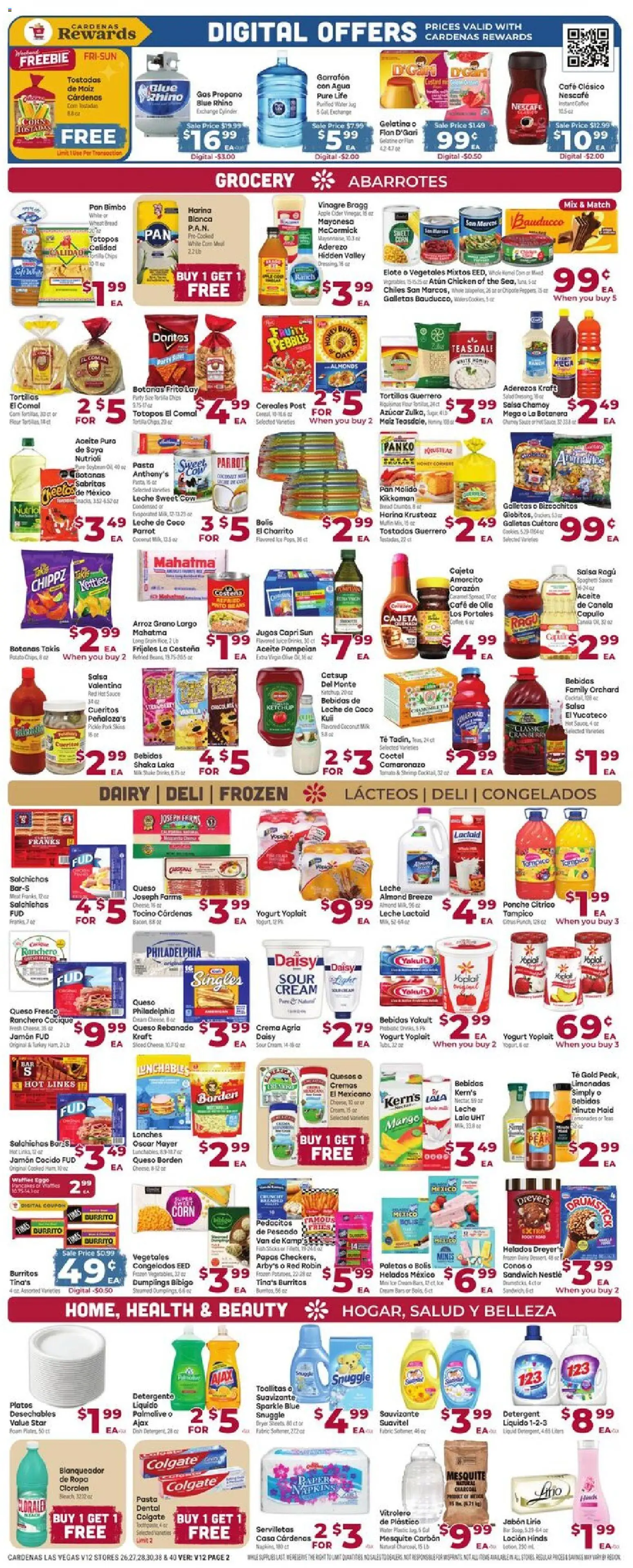 Cardenas Weekly Ad - valid from 08/26/2026 | Page: 2 | Products: Turkey, Pasta, Dressing, Ice