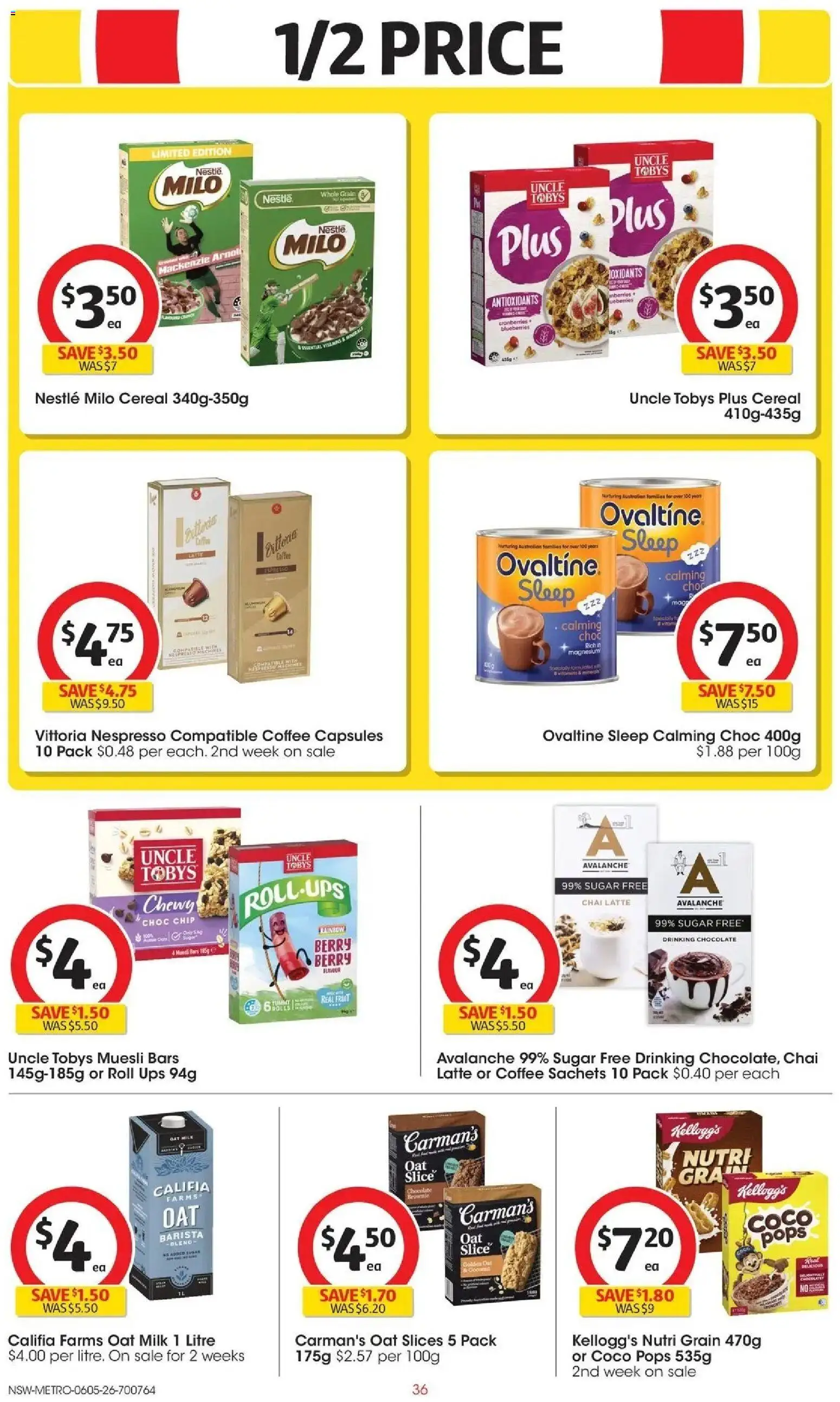 Coles catalogue - valid from 05.05.2026 | Page: 36 | Products: Coffee, Cereal, Sugar, UPS