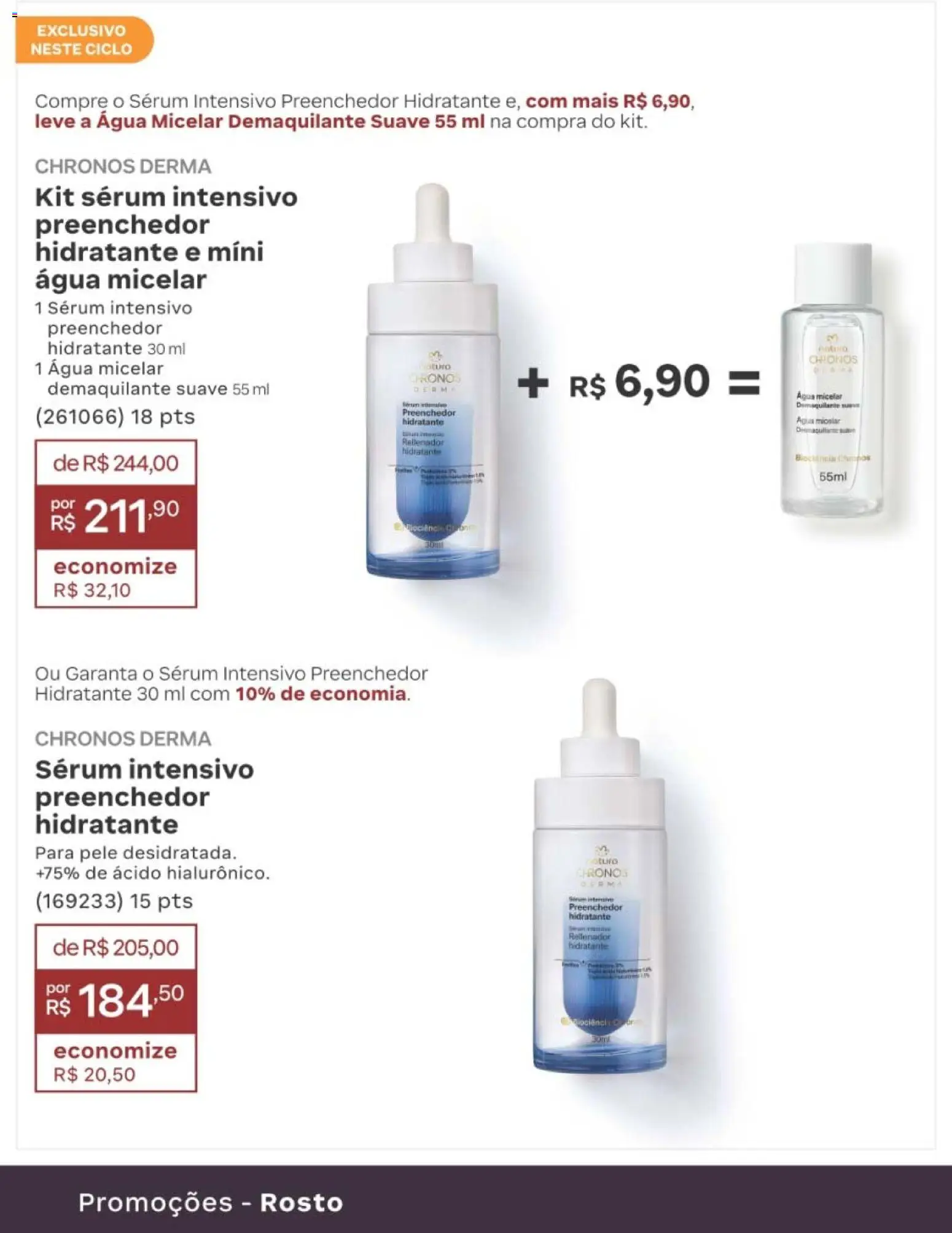 Natura Folheto - válido de 10/08/2026 | Página: 204 | Produtos: Água micelar, Sérum, Demaquilante, Água