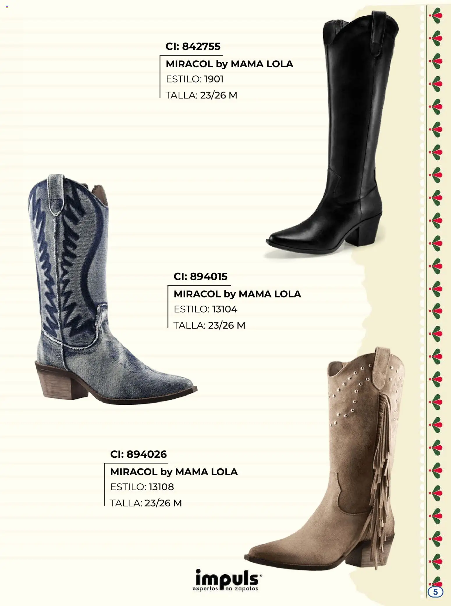 Nuevas ofertas de Impuls válidas en toda la República Mexicana desde el 27/08/2026. ¡Encuentra las mejores ofertas en Impuls catálogo Botas! | Página: 5 | Productos: Zapatos