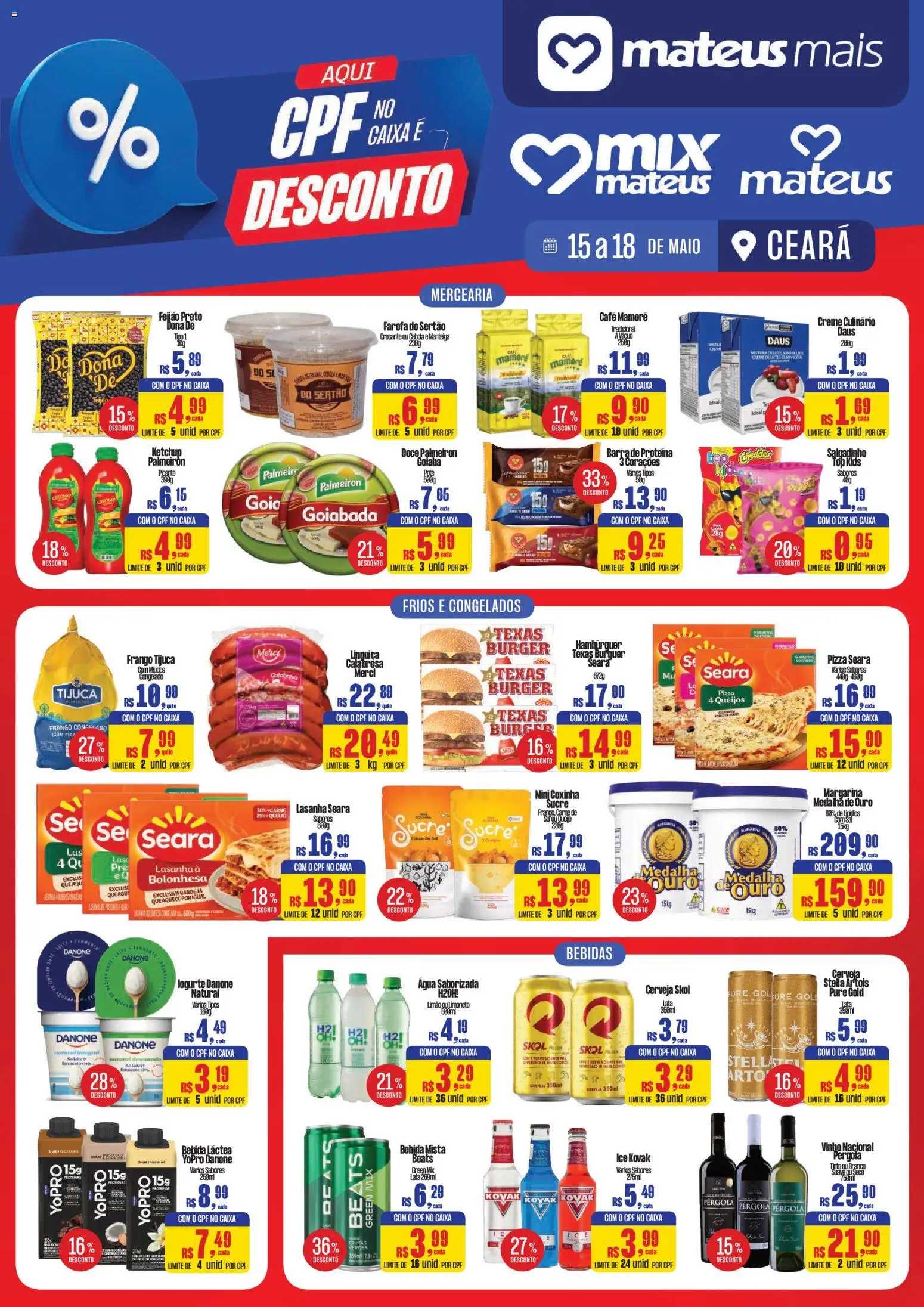 Mateus Folheto - válido de 15.05.2026 | Página: 1 | Produtos: Cebola, Ketchup, Hambúrguer, Margarina