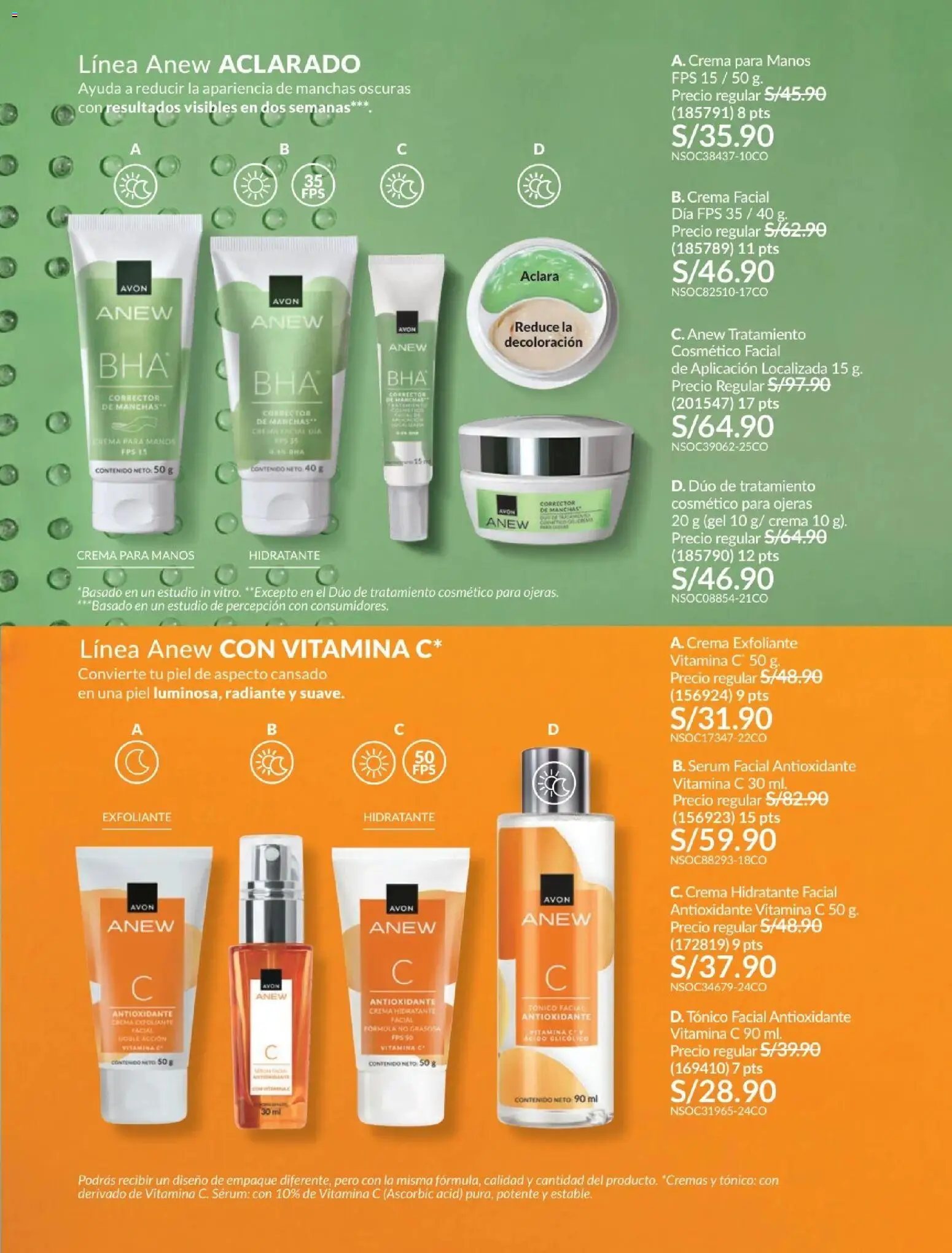 Catálogo Avon válido desde 21/04/2026 | Página: 128 | Productos: Exfoliante, Crema, Empaque, Corrector